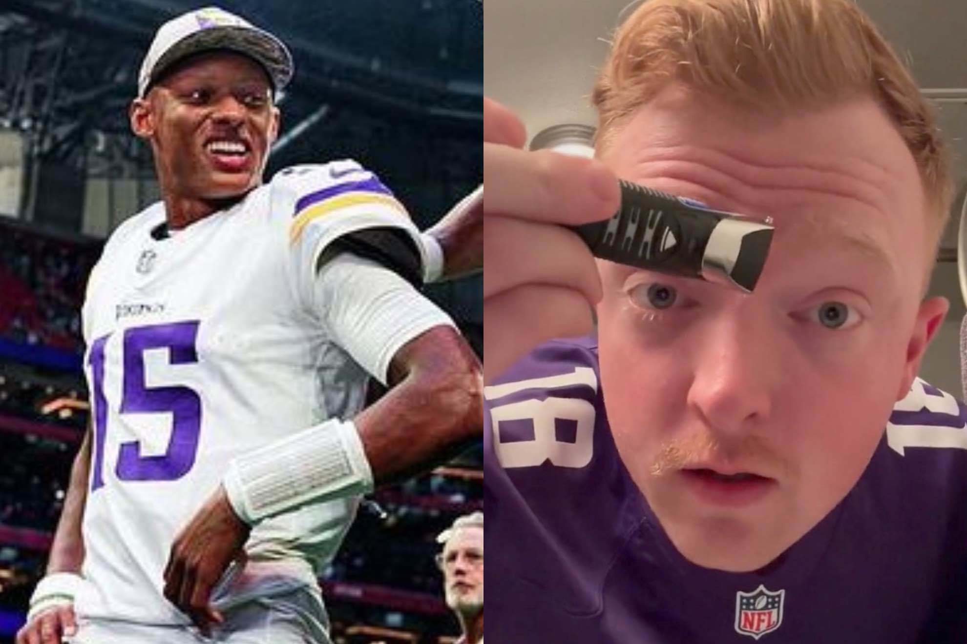 Josh Dobbs incredible comeback win in Minnesota debut inspired a Vikings fan to shave his eyebrows off
