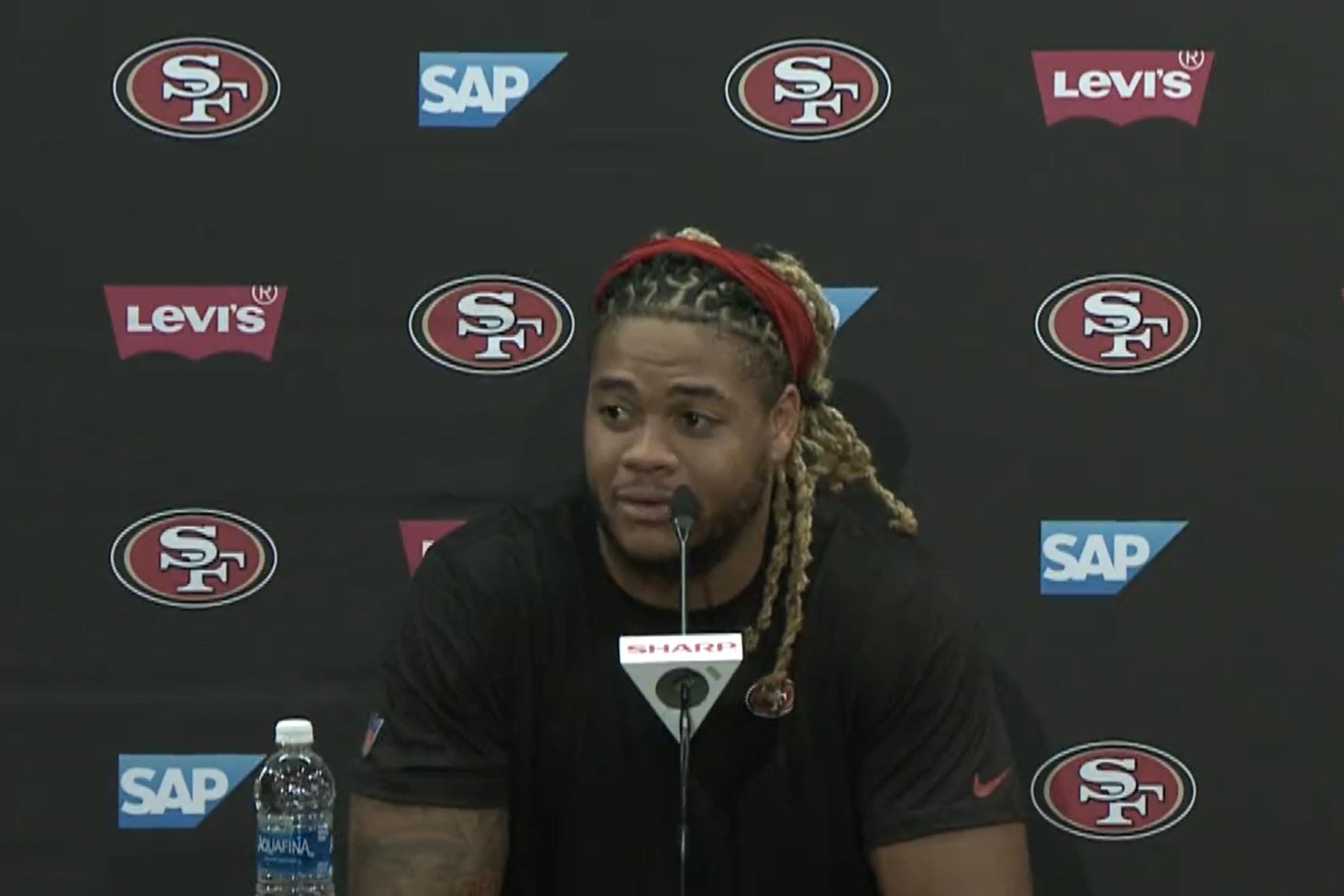 Young talked to the media with excitement about what it means to be a Niner