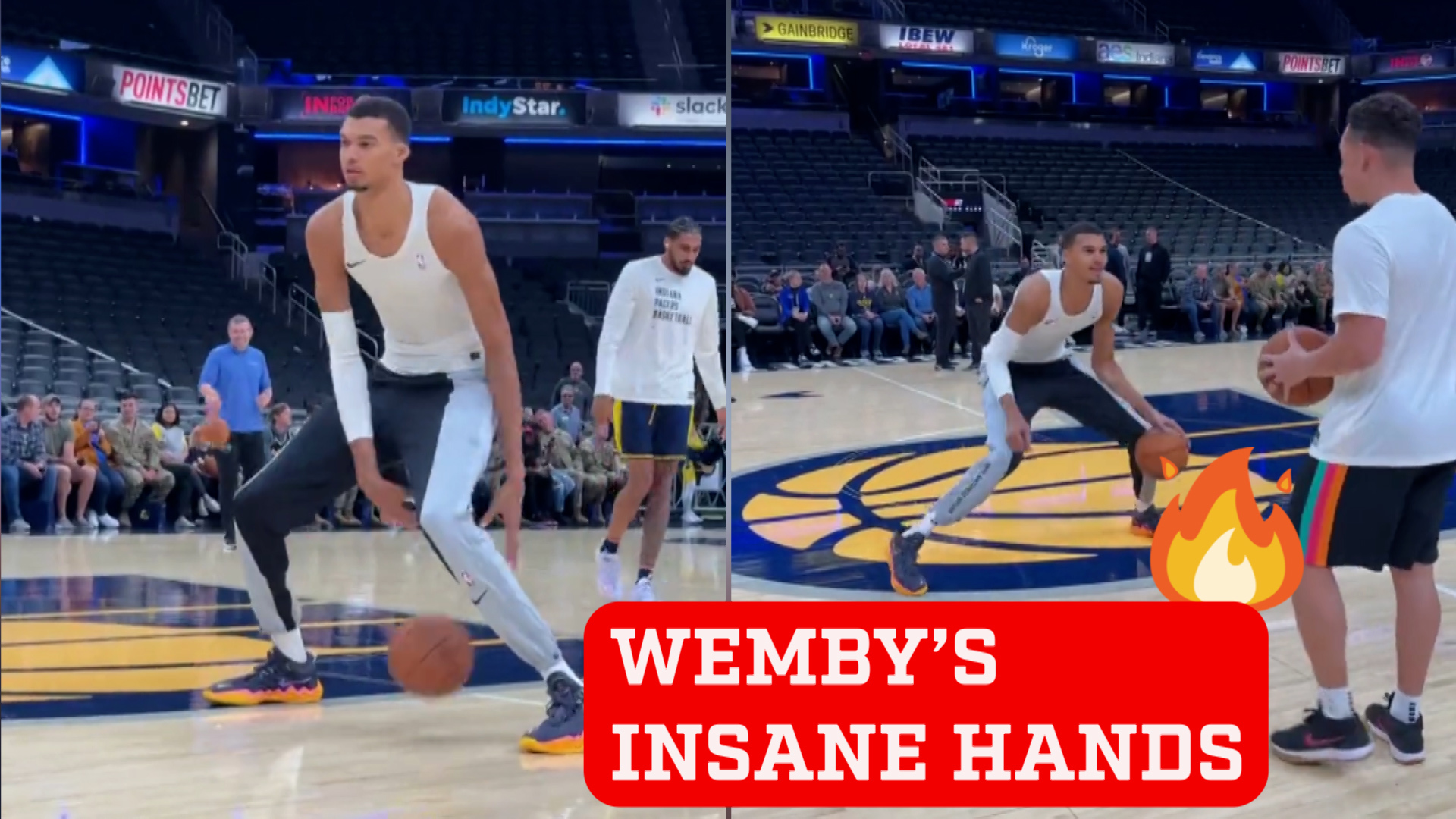 Victor Wembanyama goes viral for insane ball skills in warmup before Spurs' loss to Pacers