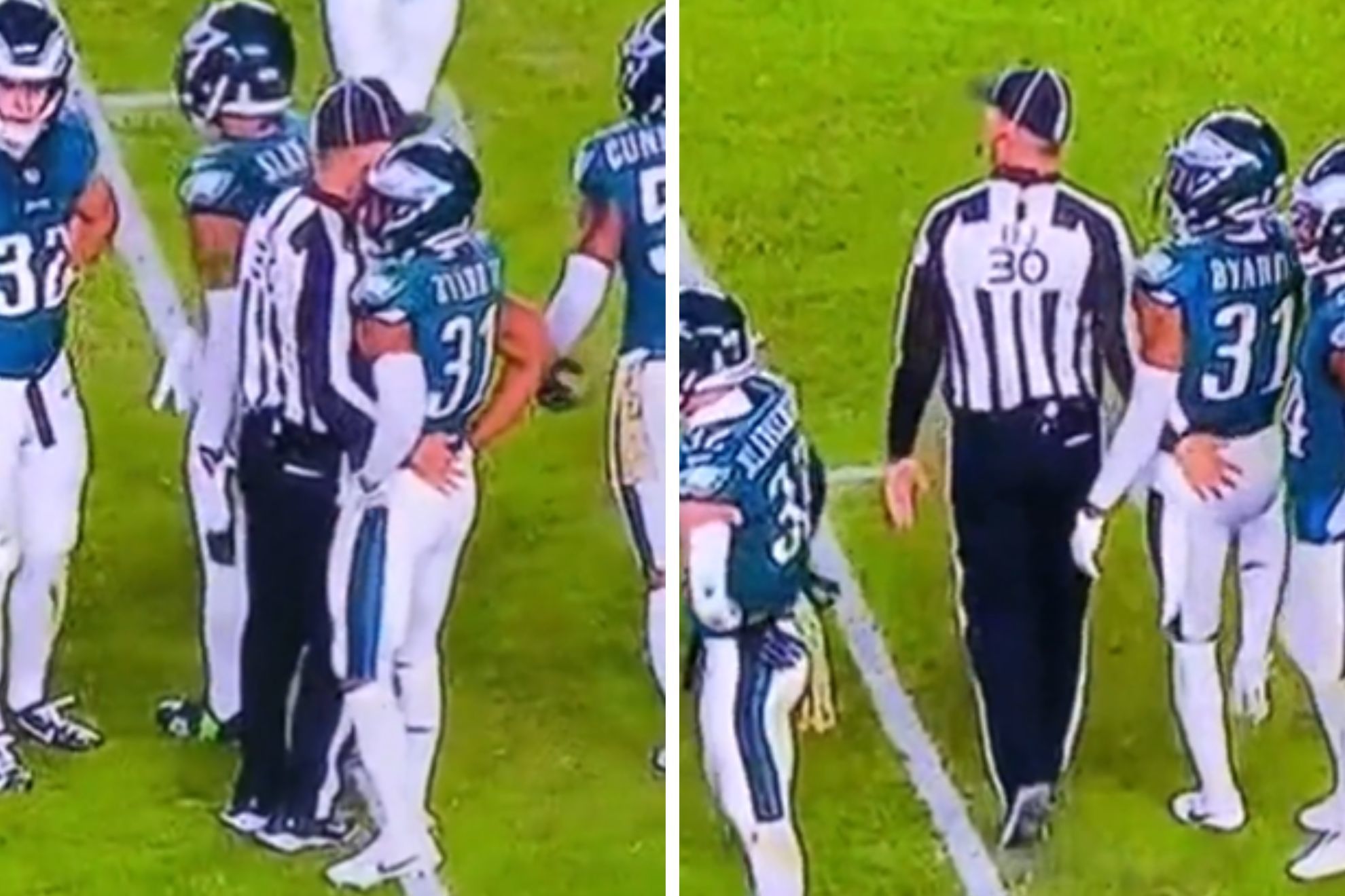 NFL ref touches Eagles player's butt for way too long and sparks match-fixing allegations