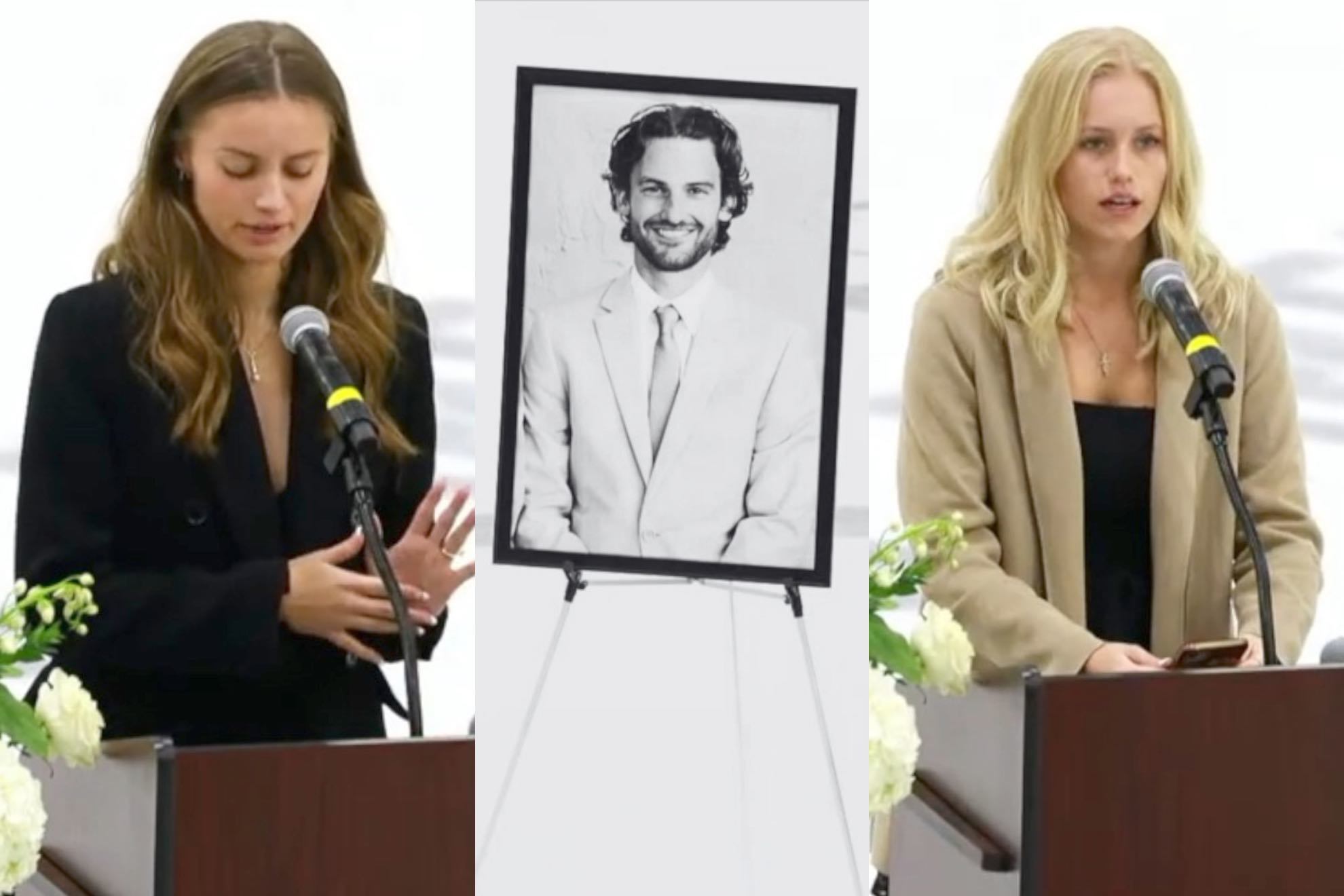 Adam Johnson's friends and family honor the ex-NHL player as a  "hometown hero" in emotional memorial service