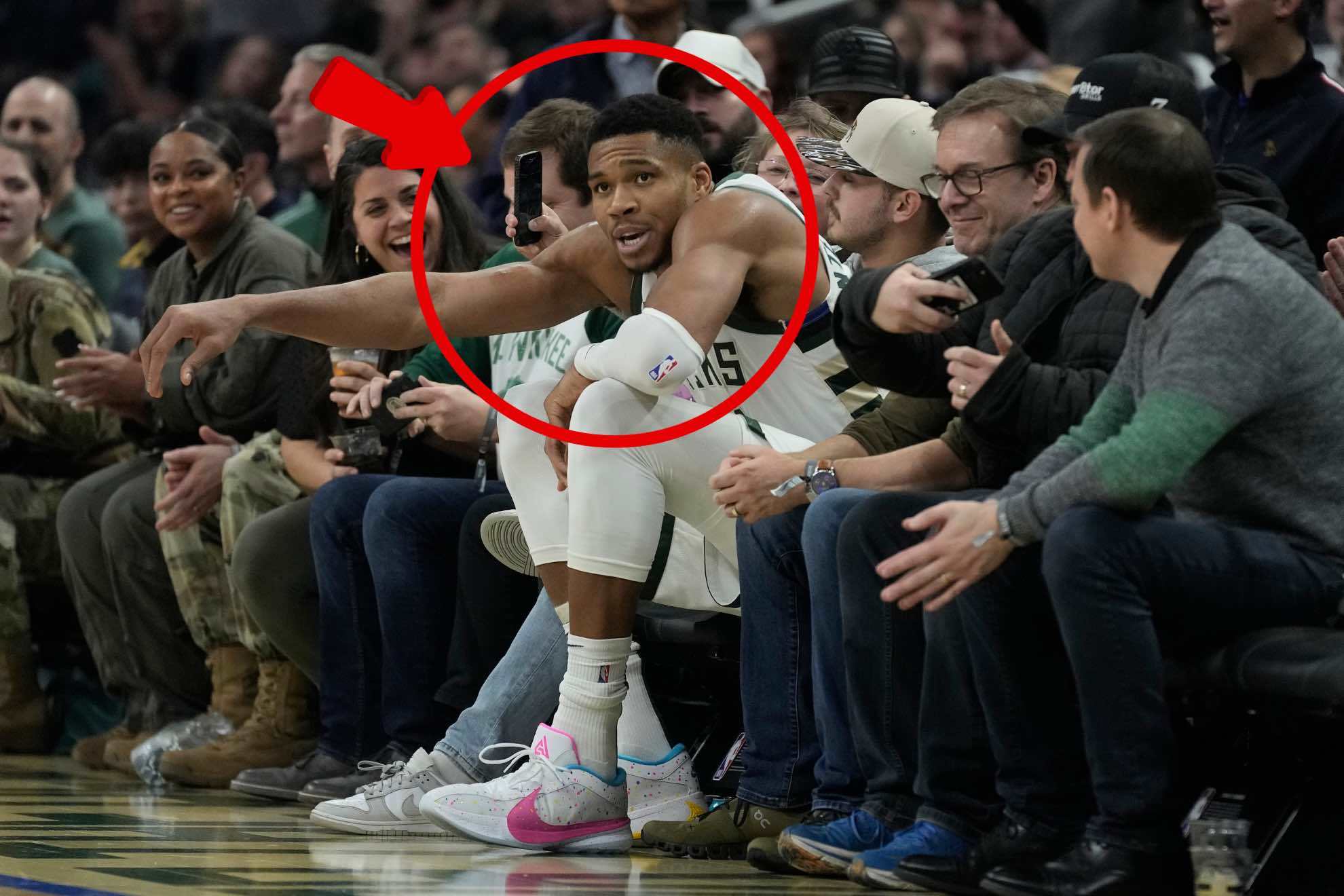 Giannis Antetokounmpo's controversial ejection leads to the most epic courtside fan video of all time