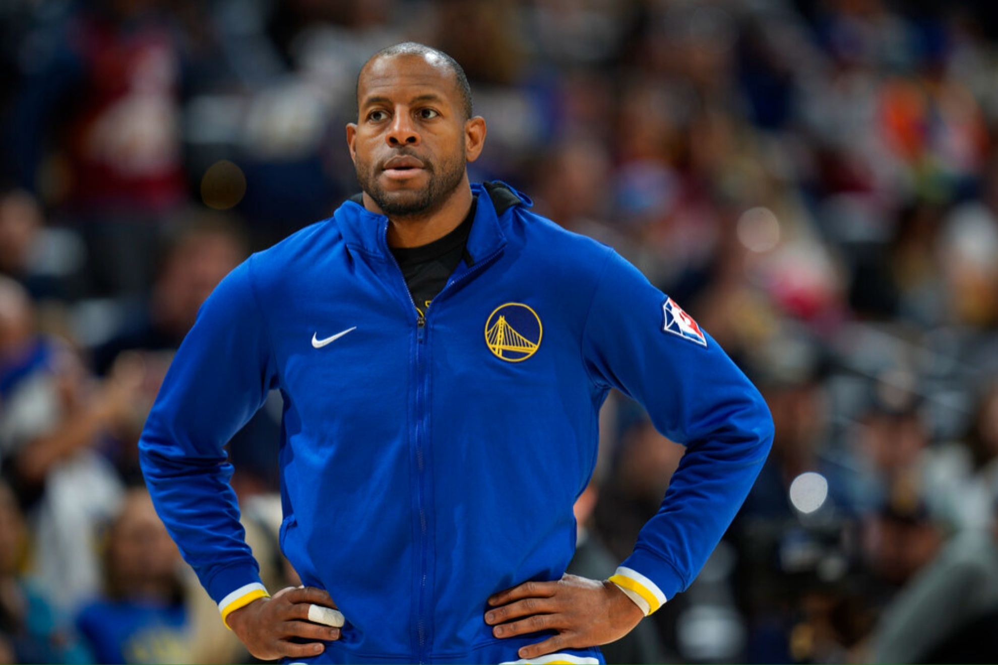 Andre Iguodala with Golden State in the 2022 playoffs.