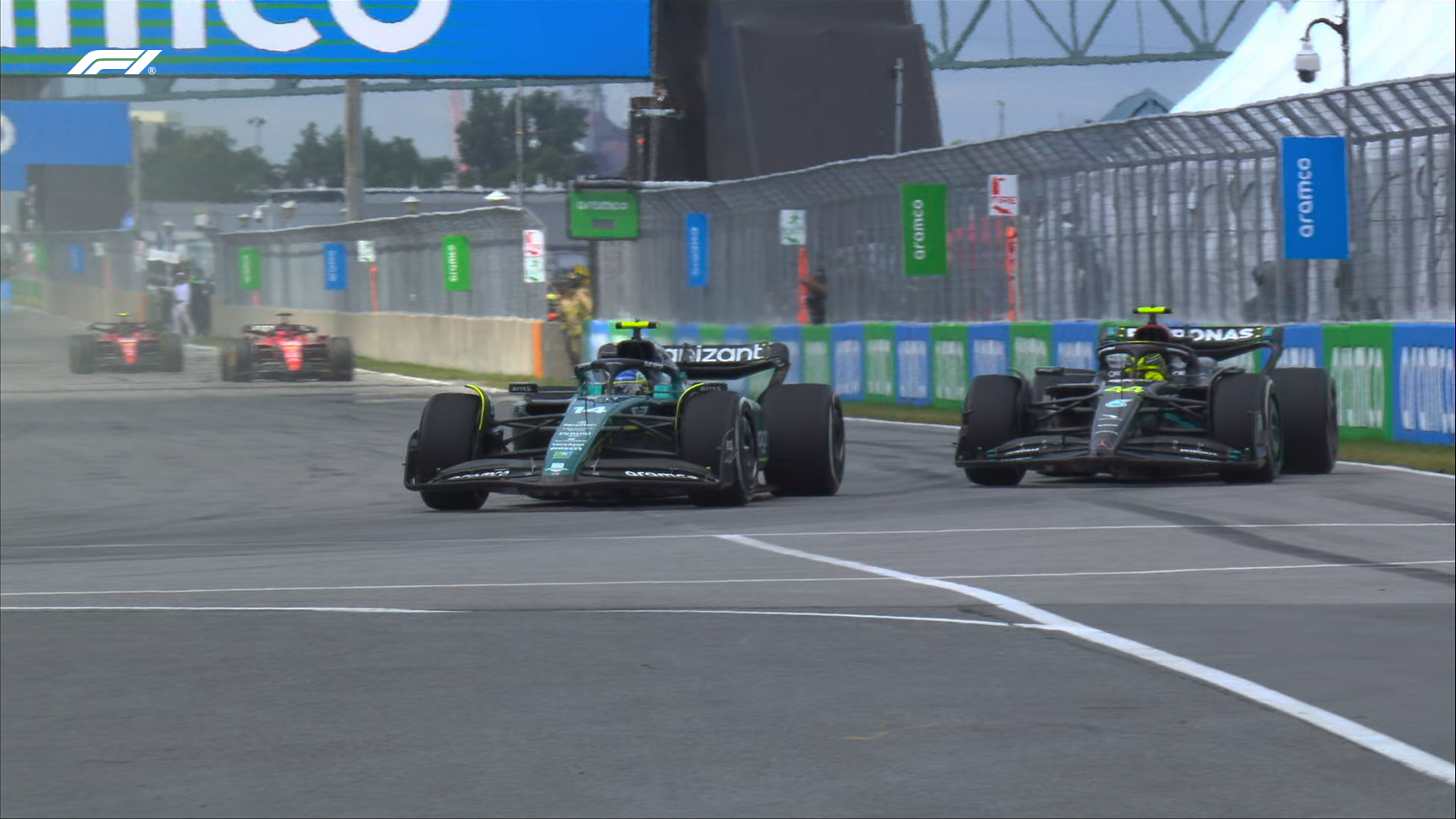 Fernando Alonso y Lewsi Hamilton en Canad