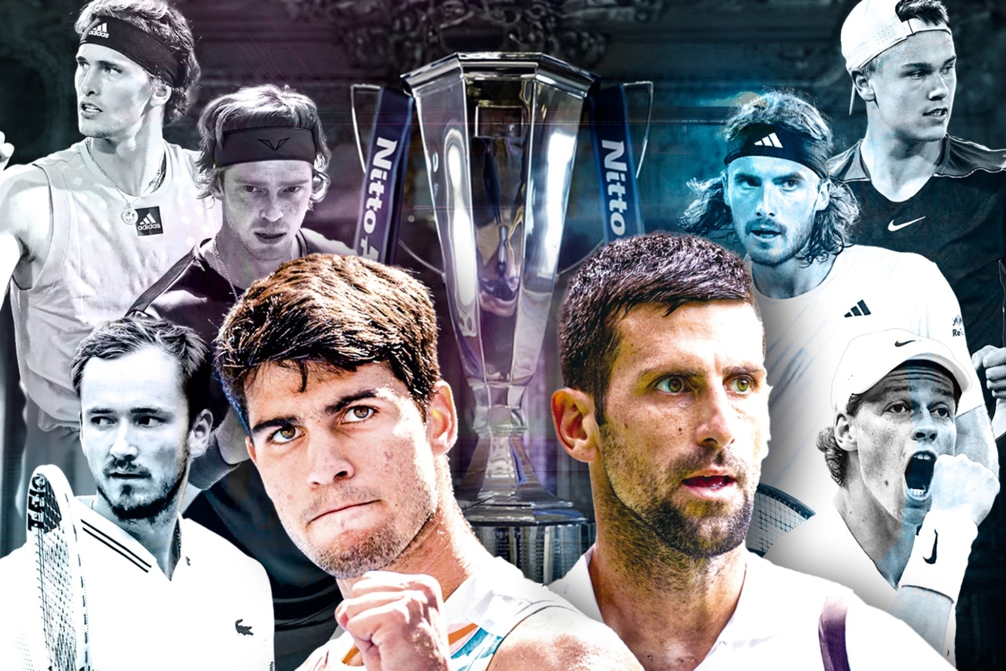 The eight masters in Turin, with Djokovic and Alcaraz leading the way