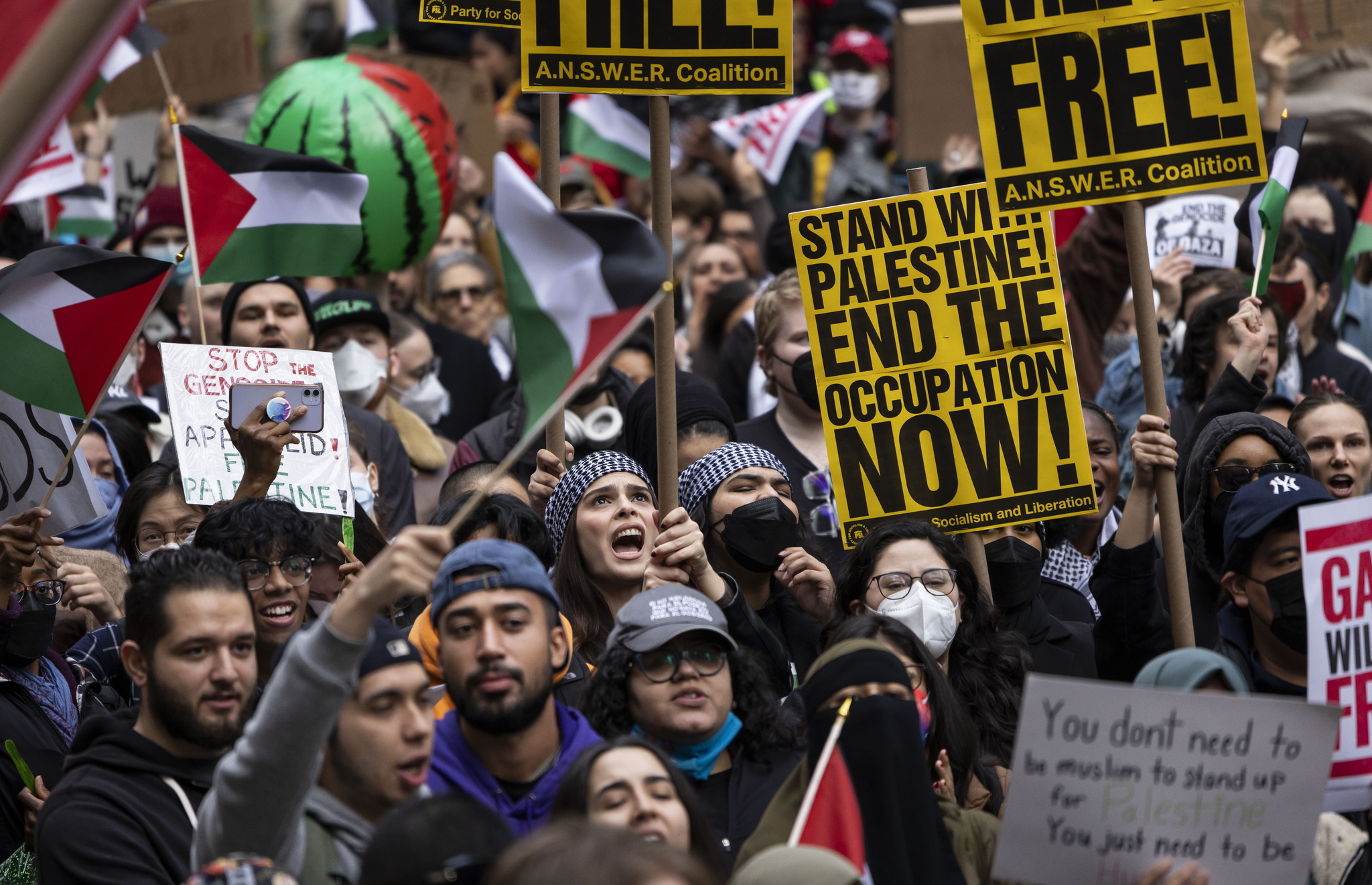 A pro-Palestine protest in New York