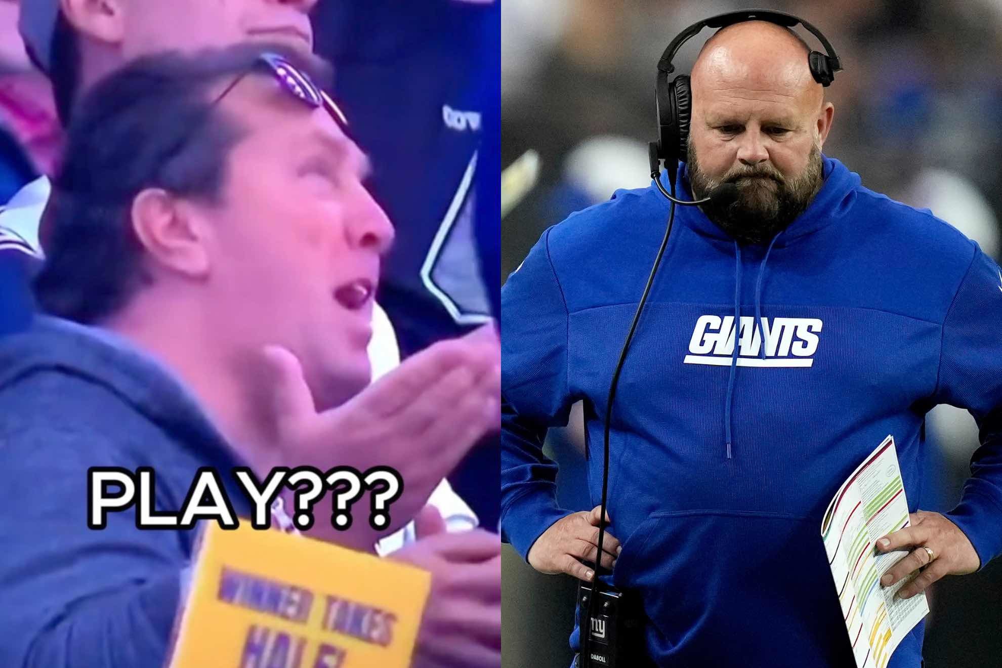 Tommy DeVito's dad caught on camera trash talking Brian Daboll's play calls during Cowboys-Giants game