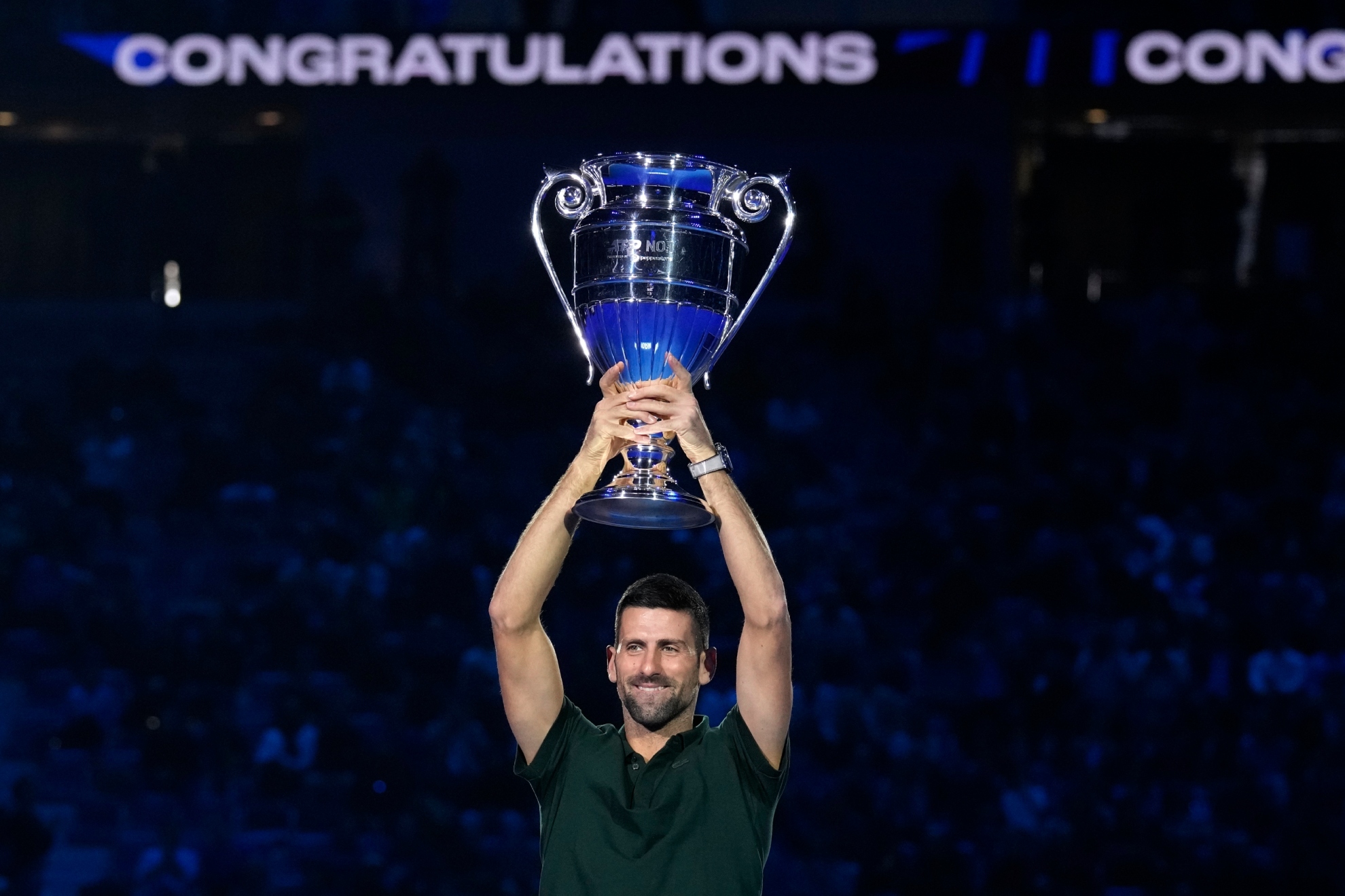 Djokovic with the world number one trophy