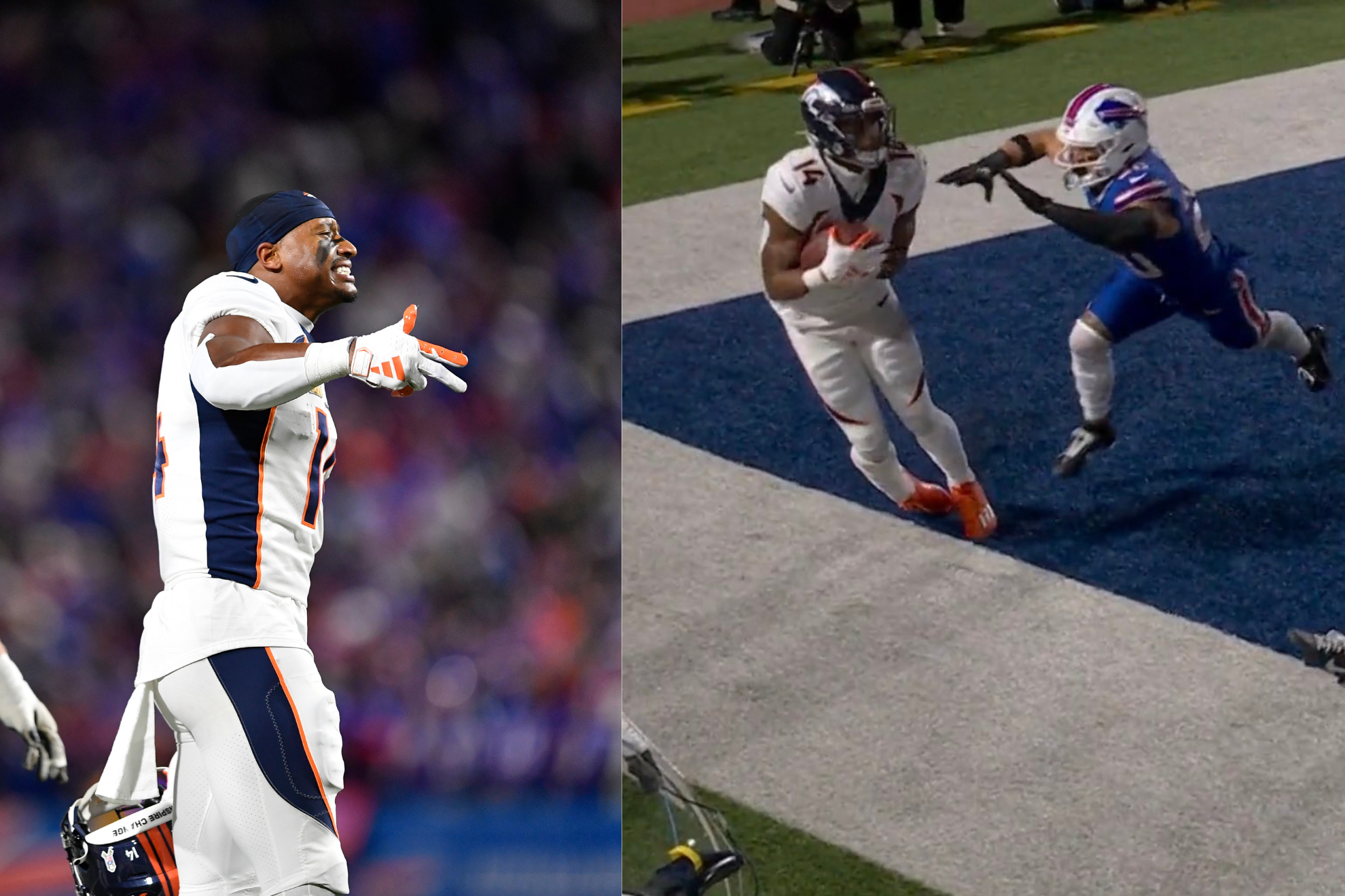 Sutton extended Denver's first half lead with a sensational catch on 4th & 2.