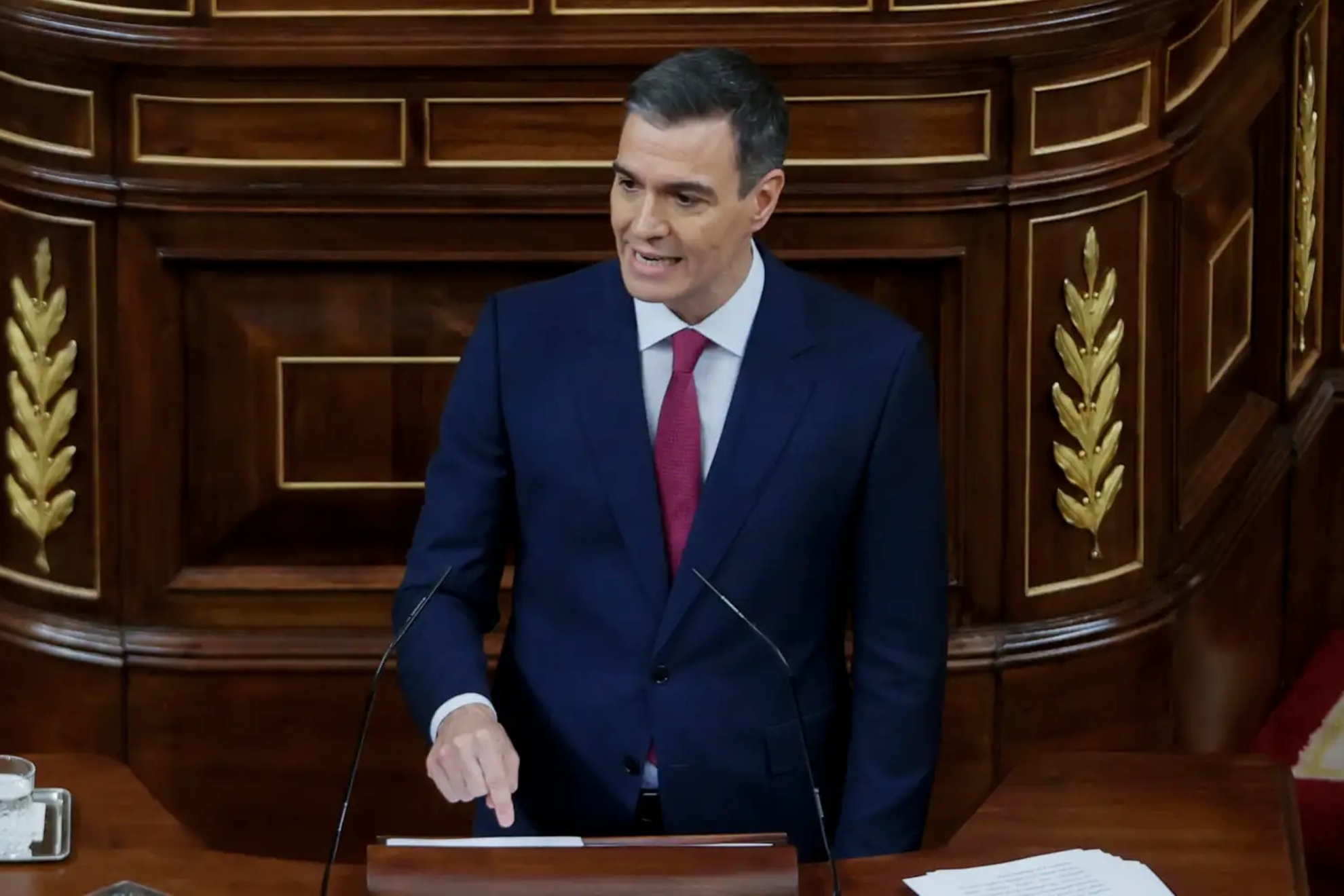 Pedro Sánchez en su intervención en el Congreso