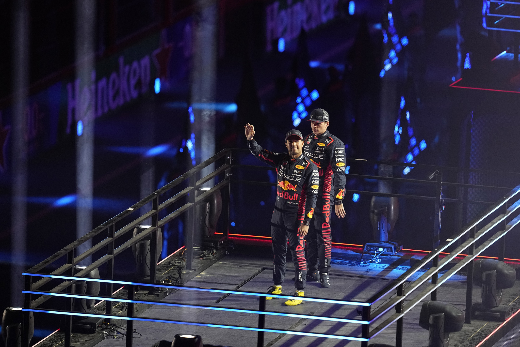 Checo Perez and Red Bull at Las Vegas' opening night on Wednesday.