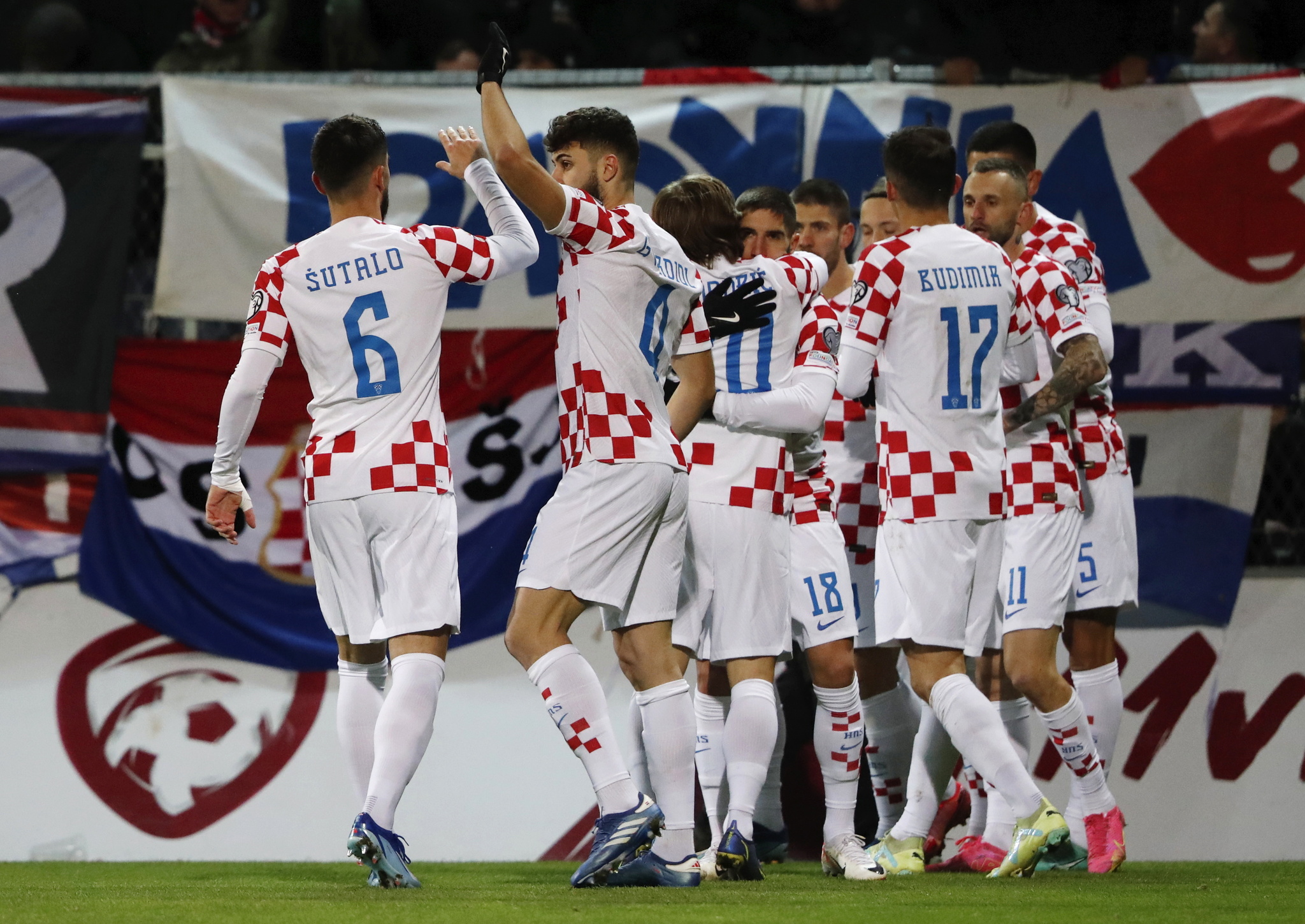 Croacia celebra el segundo tanto de la tarde.