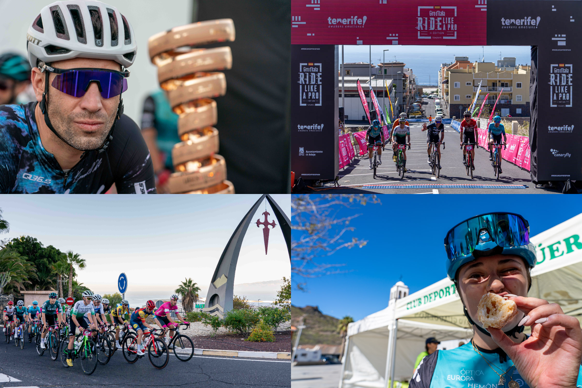 Inicio multitudinario y exigente del Giro d'Italia Ride Like A Pro Spain 2023 en Tenerife