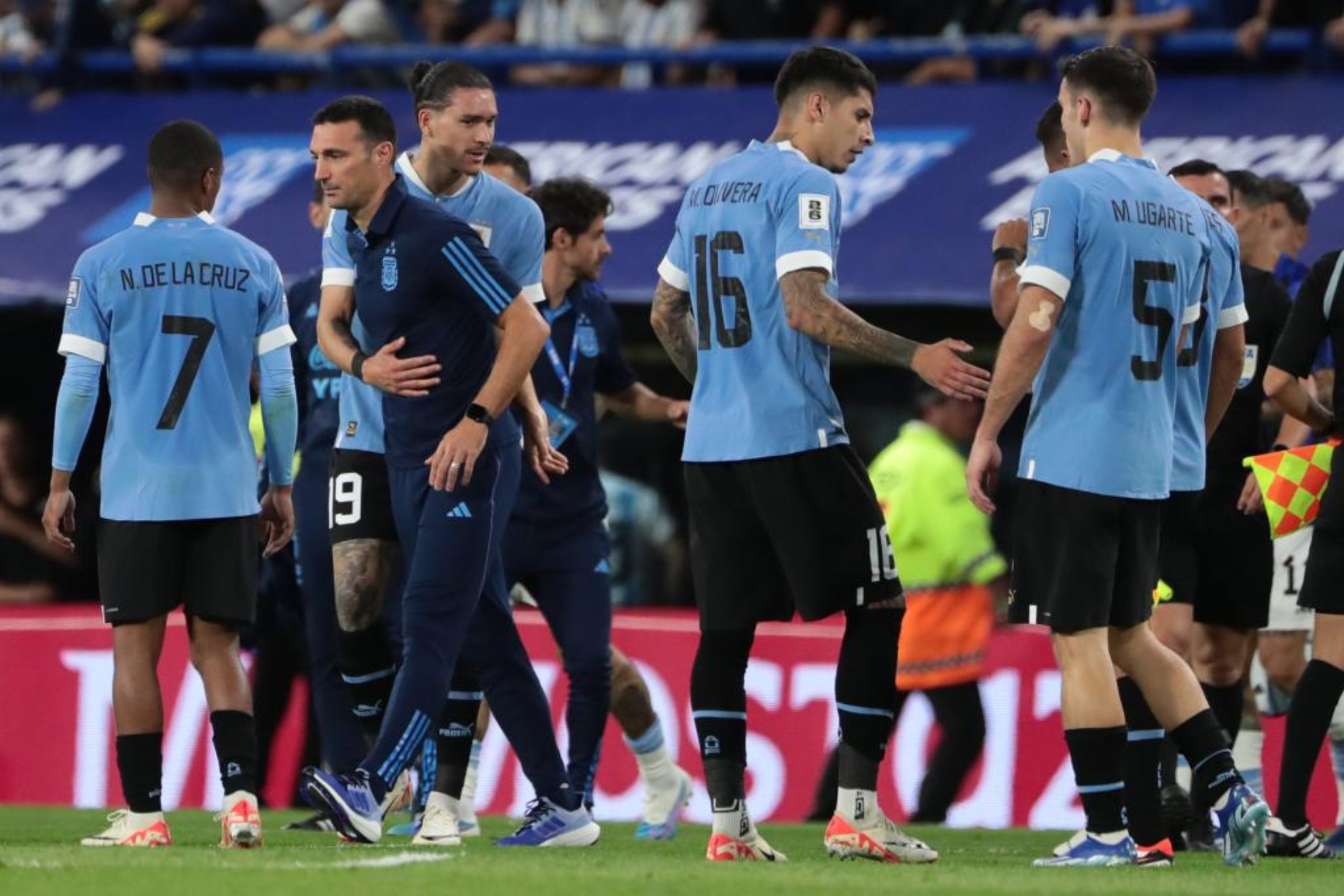 Jugadores de Uruguay en su último encuentro