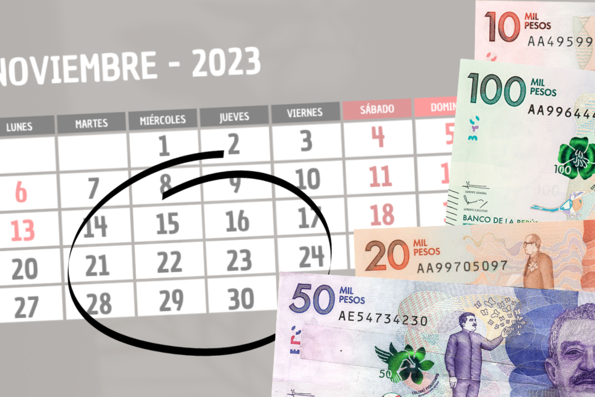 Fechas para definir el Salario Mínimo de Colombia para 2024 (Banco de la República - Marca)