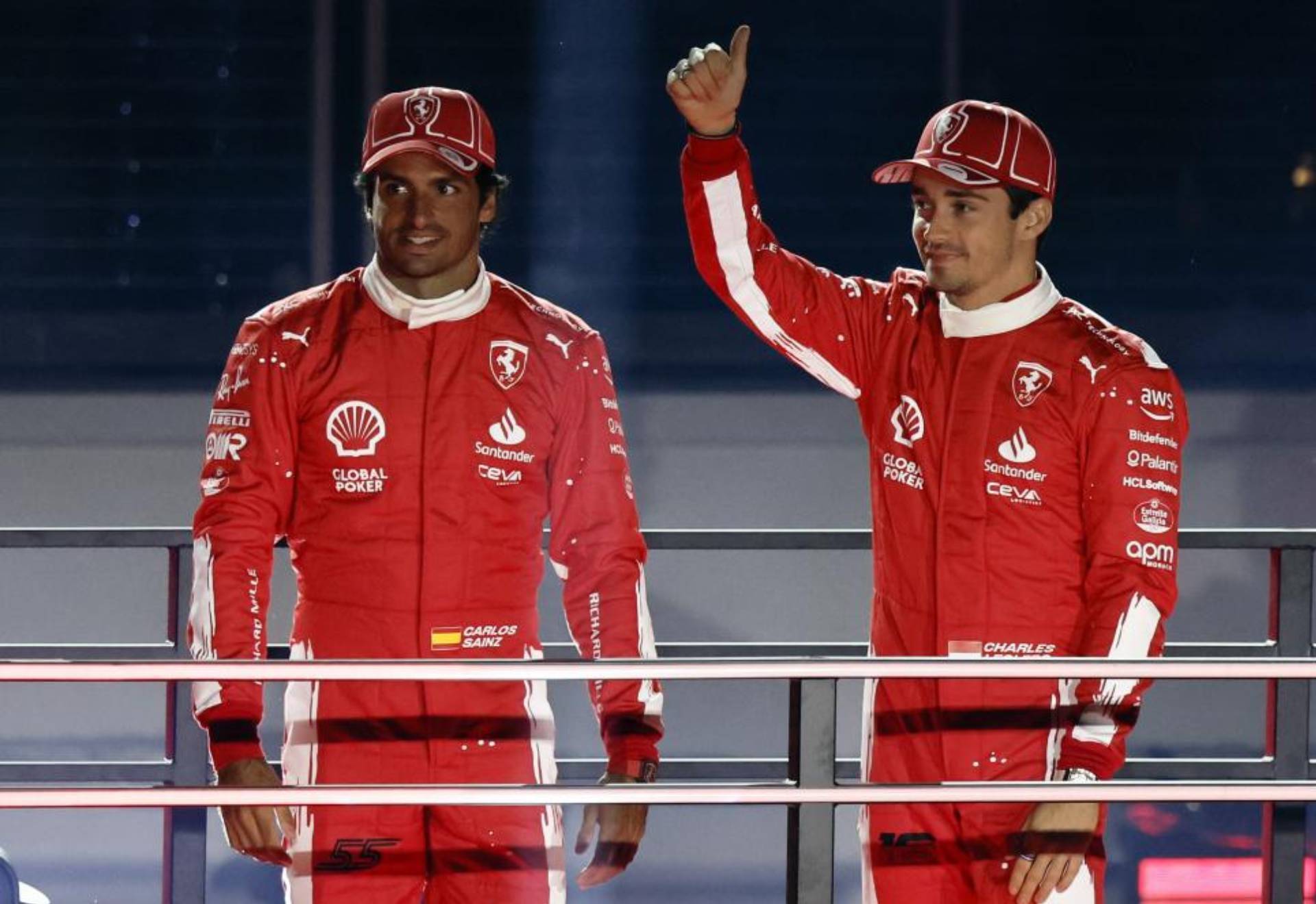 Sainz y  Leclerc, con Ferrari.