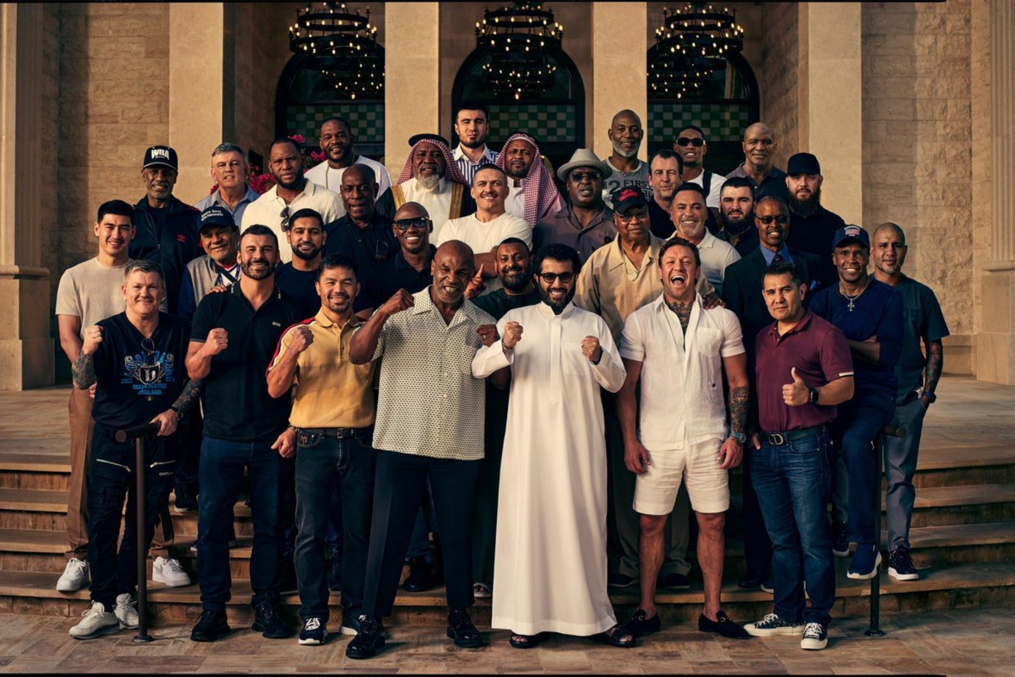 Boxing legends pose for a picture in Riyadh