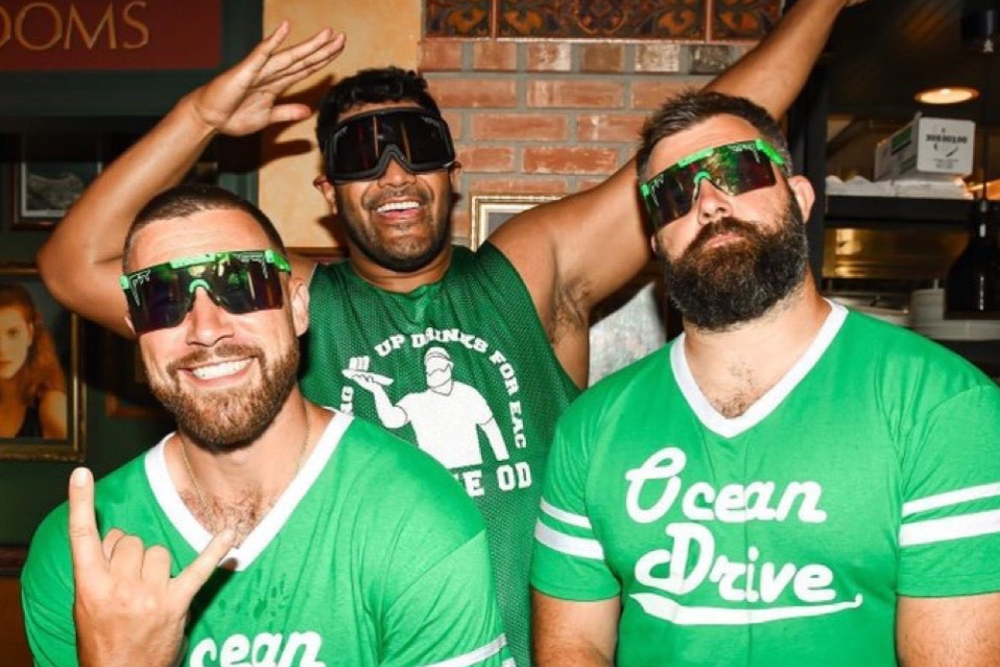 Travis and Jason Kelce at a party