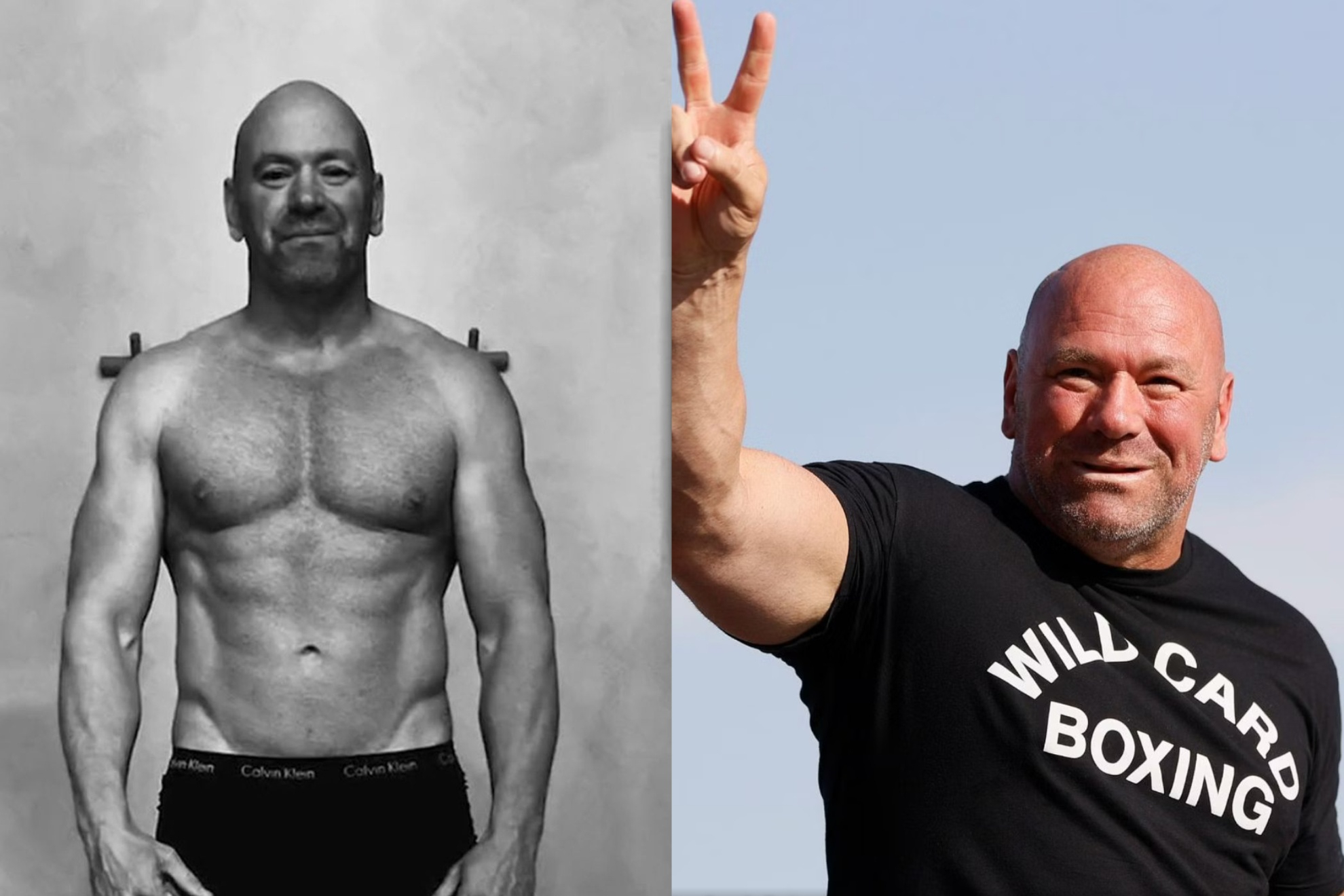 Before and after photo of Dana White