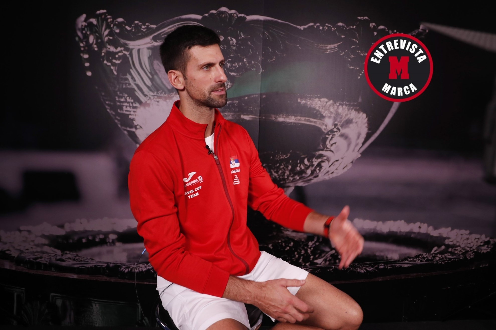 Djokovic, durante la entrevista con MARCA