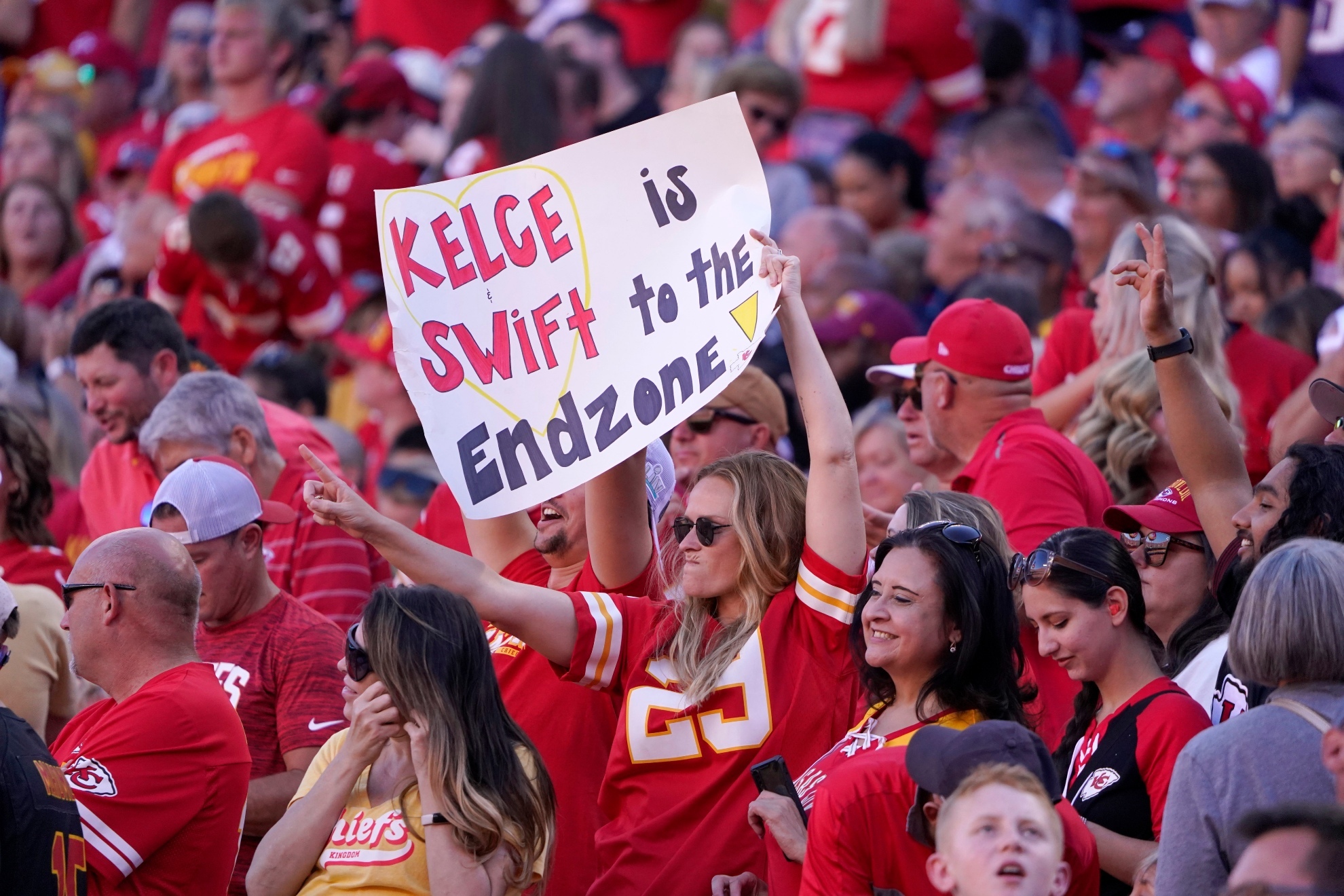 Fans celebrate the Taylor Swift and Travis Kelce romance.