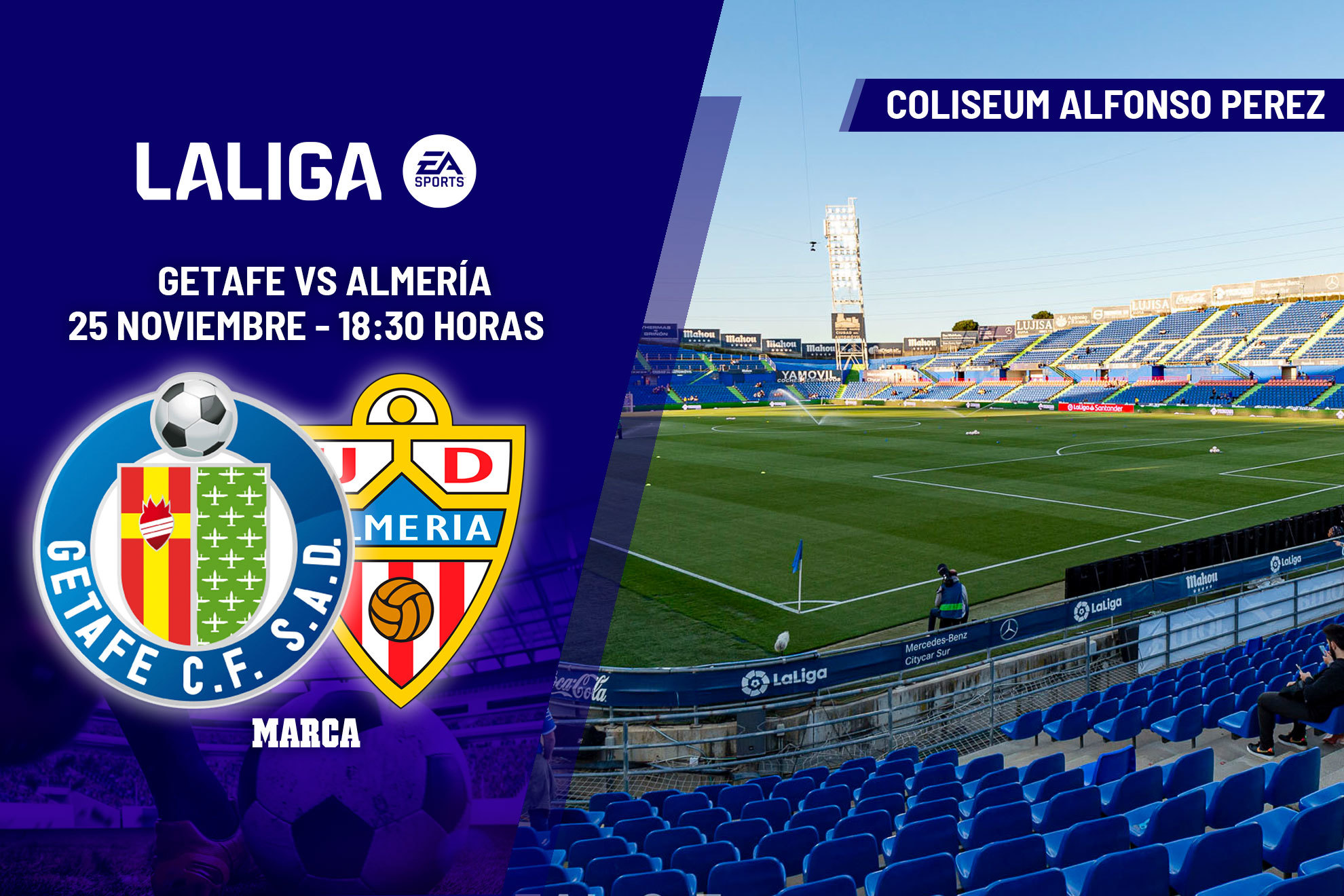 Getafe - Almería: horario y dónde ver hoy en TV y online la jornada 14 de LaLiga EA Sports