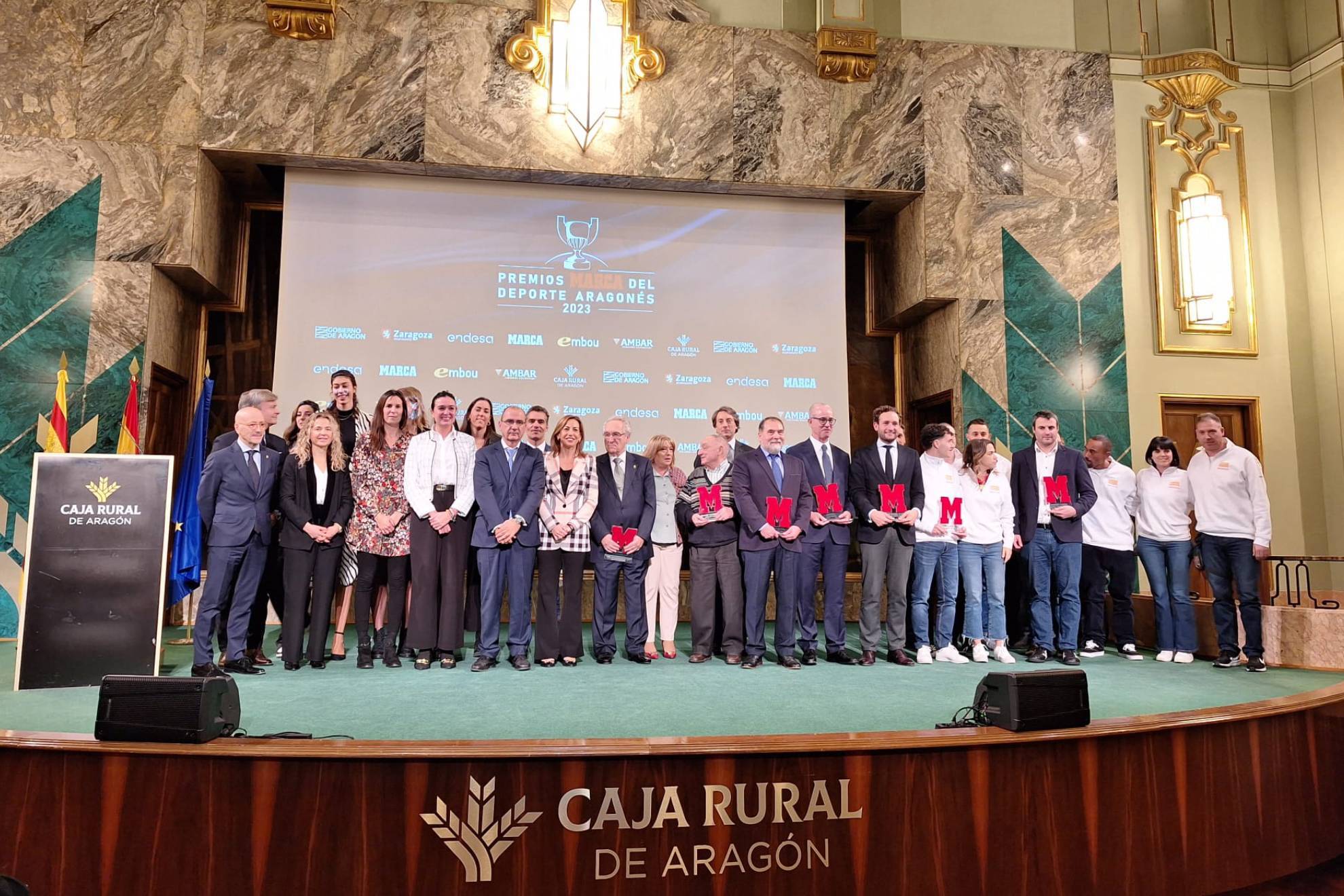 Foto de los premiados en la II Edicin de los Premios MARCA del Deporte Aragons.