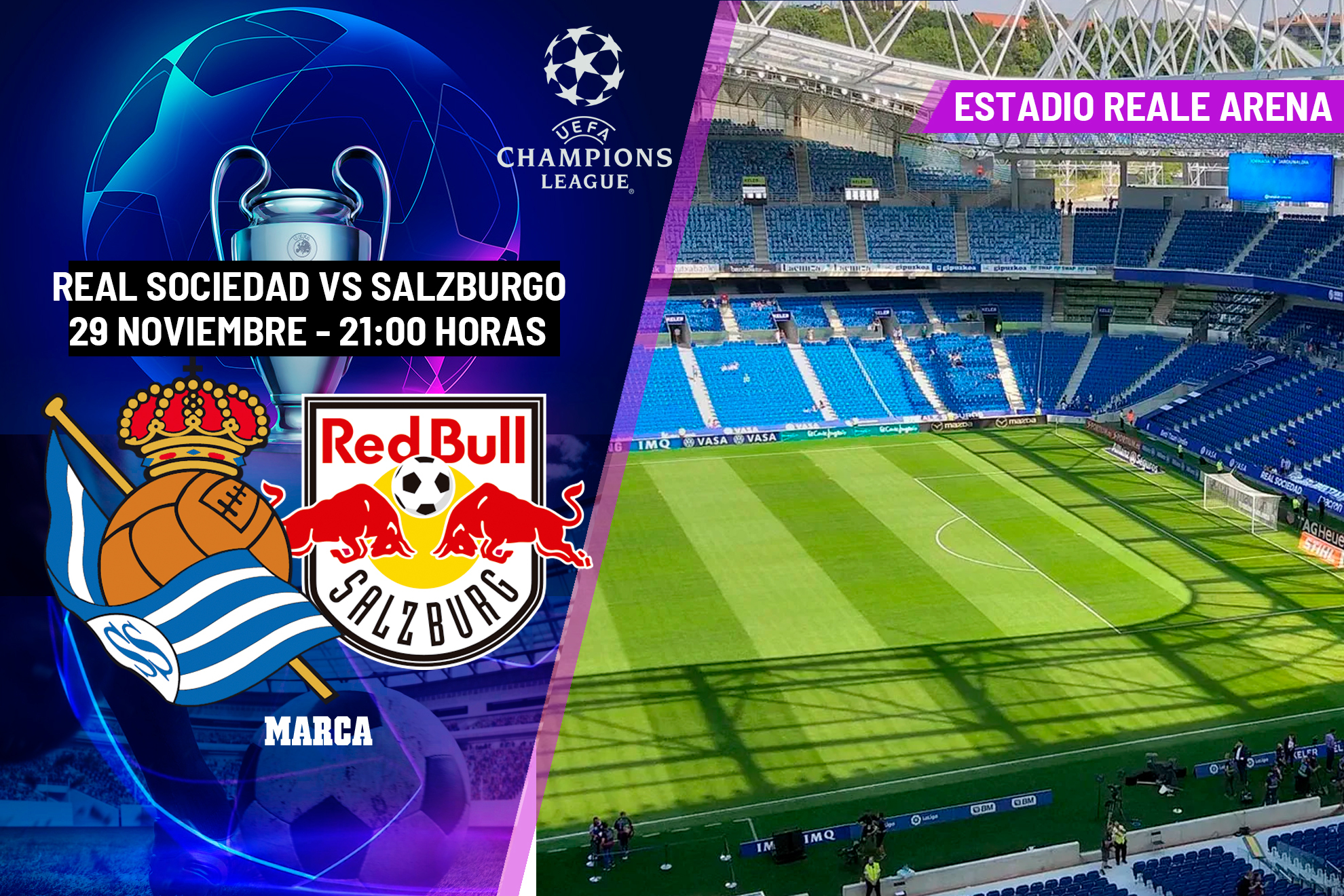Real Sociedad - Salzburgo:  horario y dónde ver en TV y online la Champions League