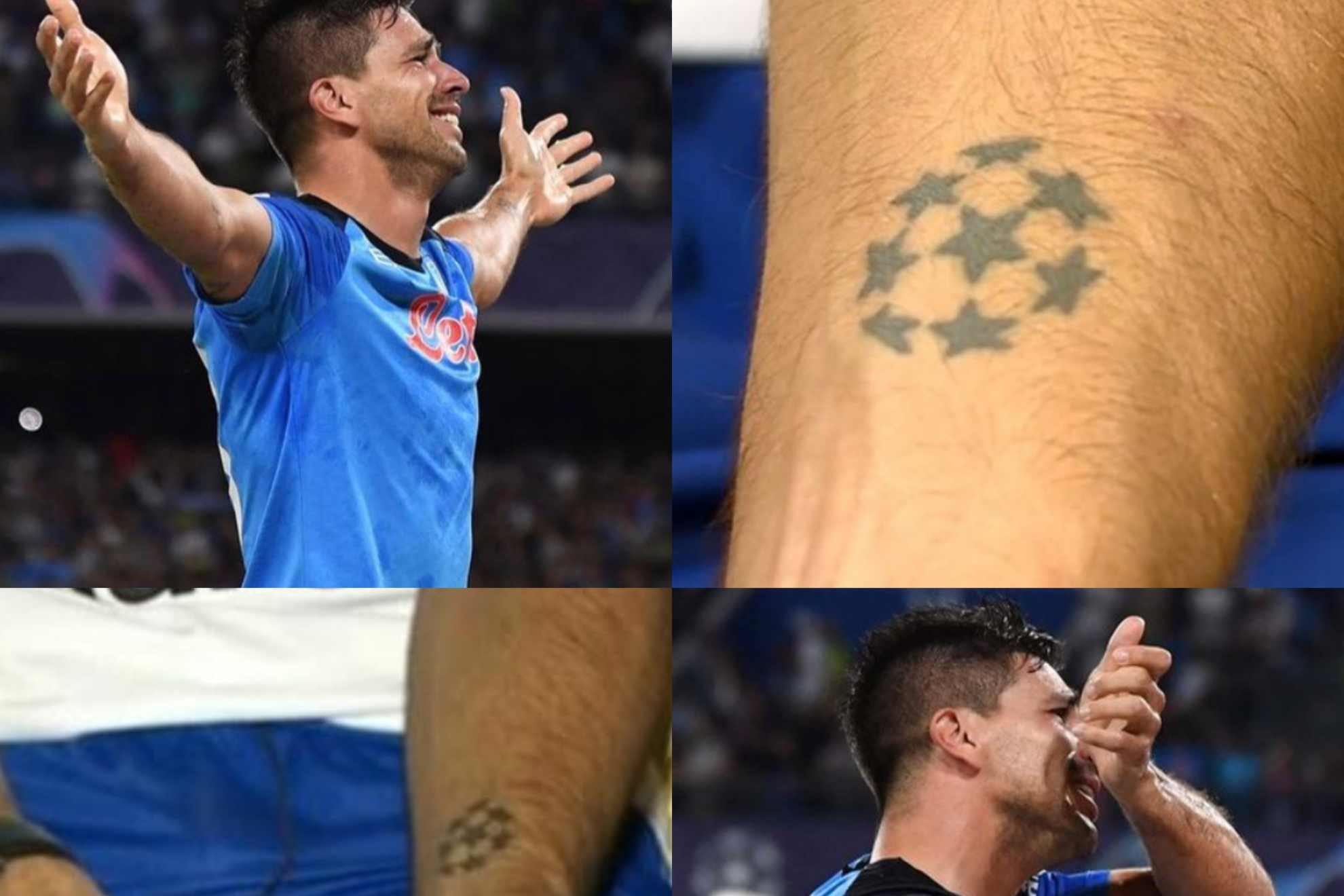 El tatuaje de la Champions que Gio tienen en su brazo.