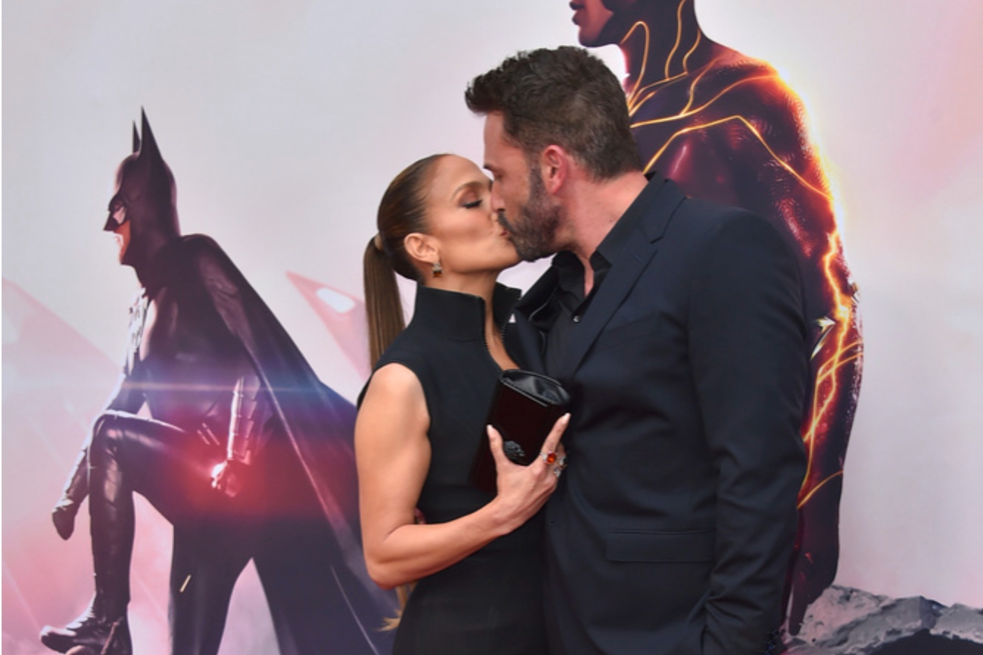 Jennifer Lopez and Ben Affleck at the Los Angeles premiere of "The Flash."