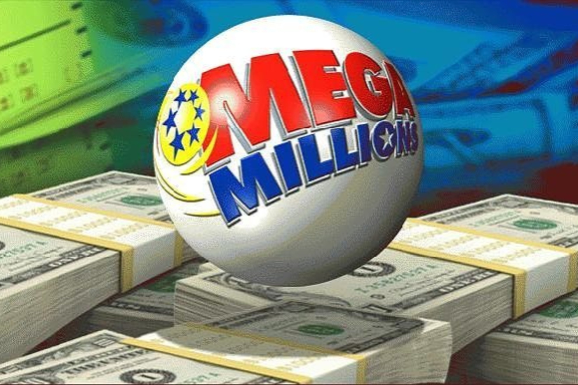 Mega Millions logo ball.