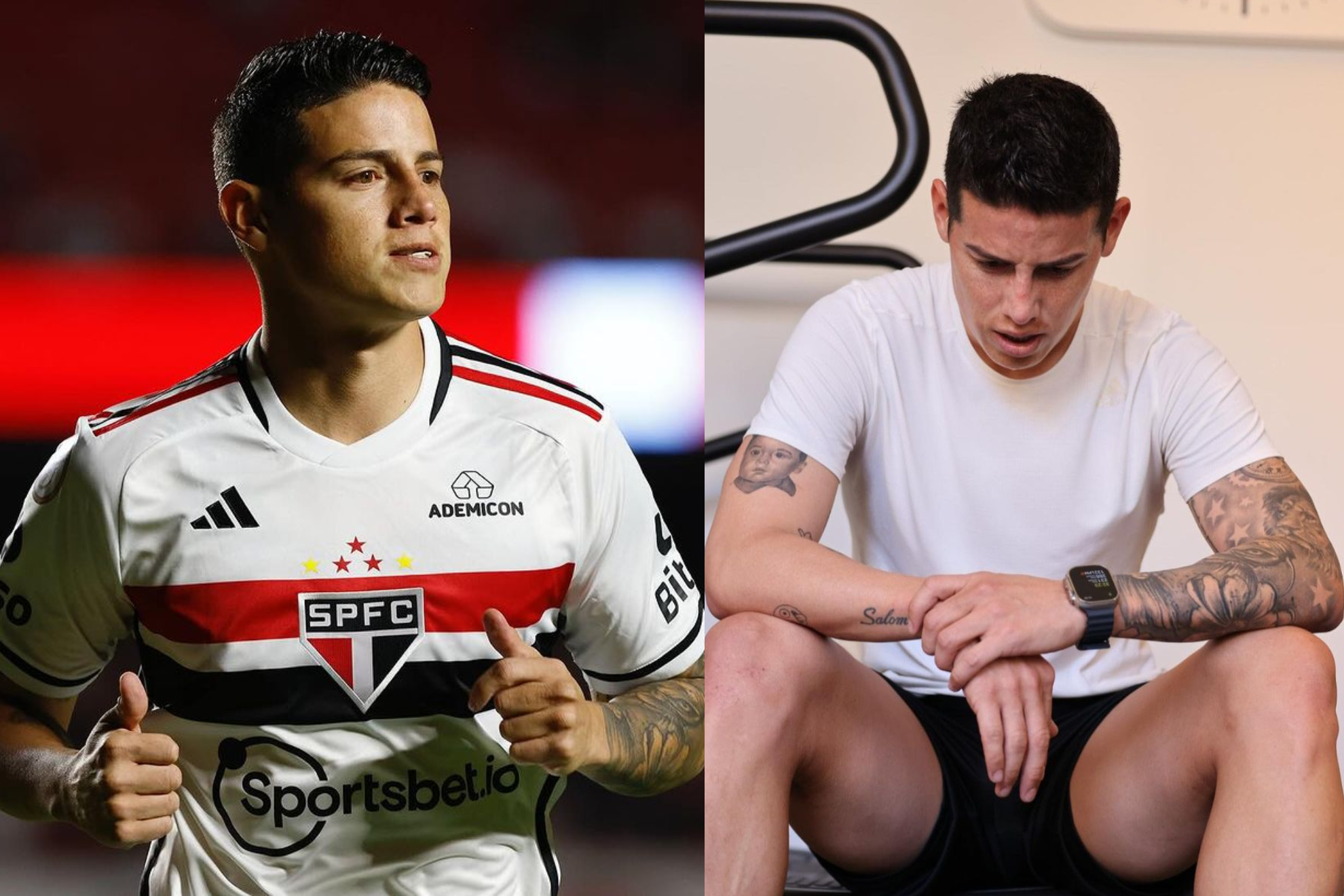 Otra lesión de James Rodríguez en São Paulo y ya hay molestia por sus bajas (Instagram James Rodríguez)
