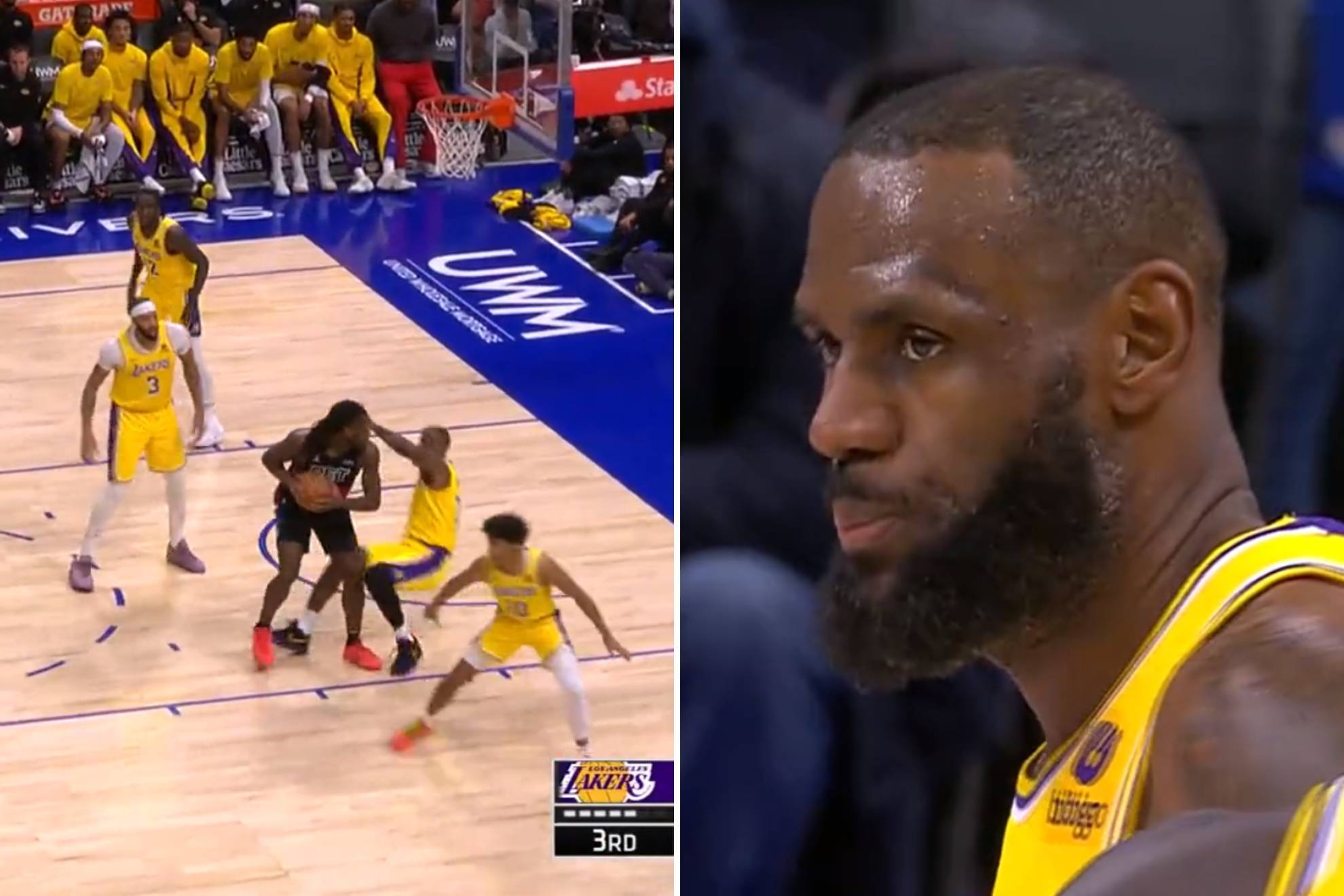 Flopping by Lebron James leaves him embarrassed