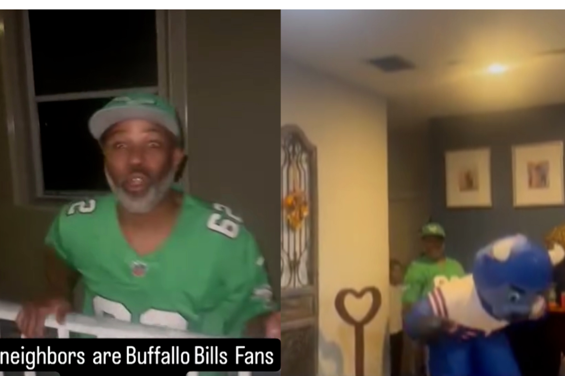 Philadelphia Eagles fans troll Bills supporters: invade their house and hump giant inflatable mascot