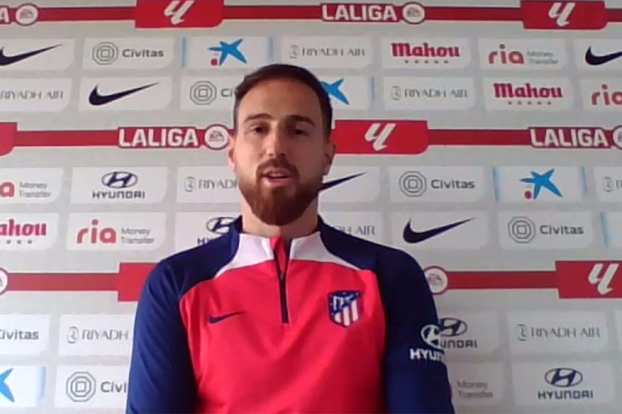 Oblak responds to a question during the ESPN/LaLiga live event.