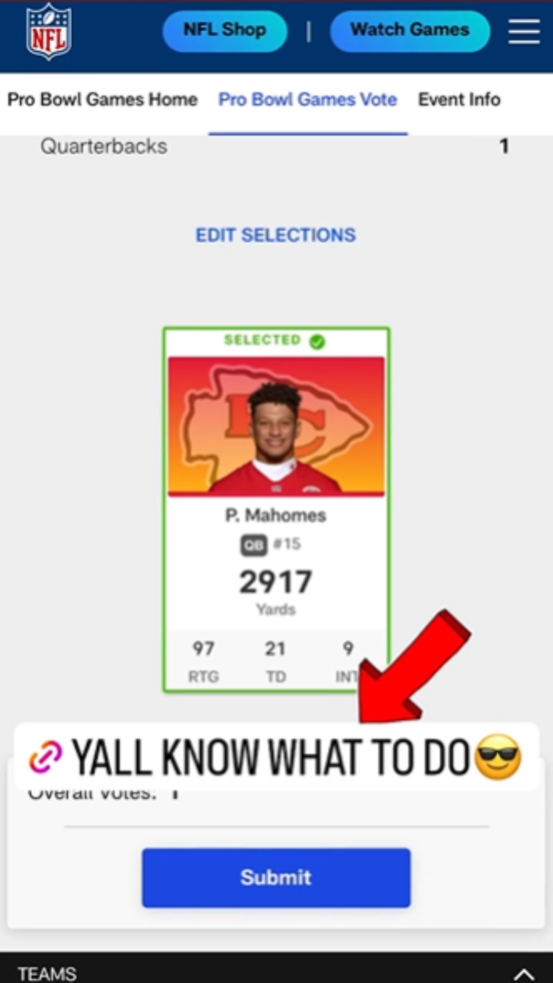 Brittany Mahomes unnecessarily spams link to vote Patrick into Pro Bowl