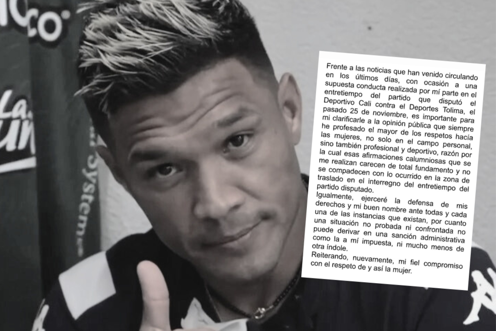 Respuesta de Teófilo Gutiérrez por acusación de tocar indebidamente a una mujer (Instagram: Deportivo Cali - Teofilo Gutiérrez)