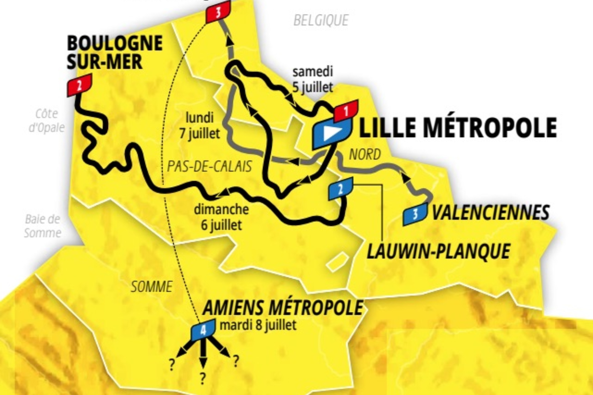 Las tres primeras etapas del Tour de Francia de 2025 sern en el norte del pas