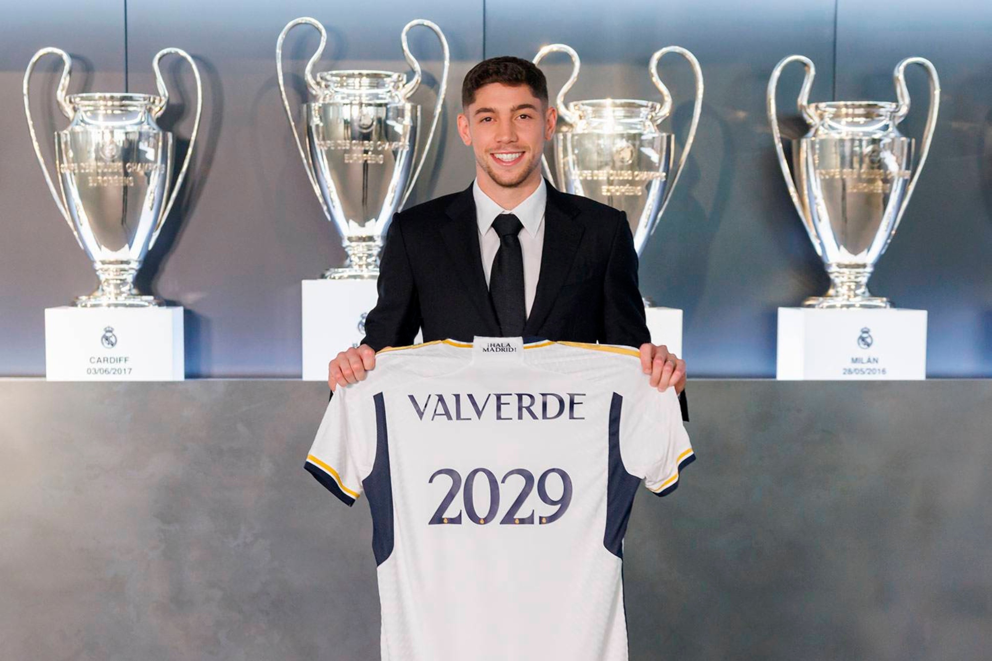 Fede Valverde, en el día en el que se anunció la renovación de su contrato hasta 2029.