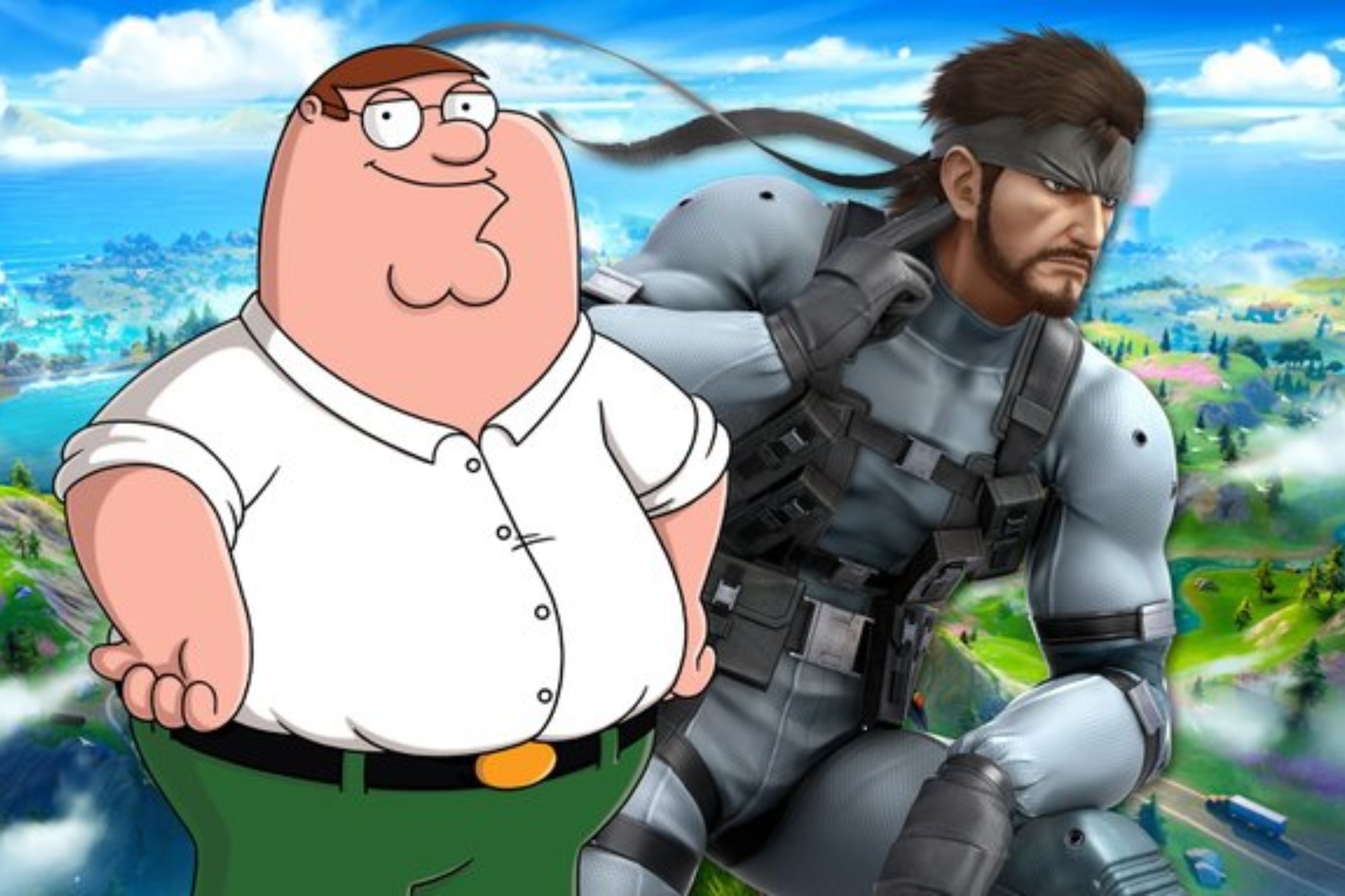 Iamge of Peter Griffin and Solid Snake