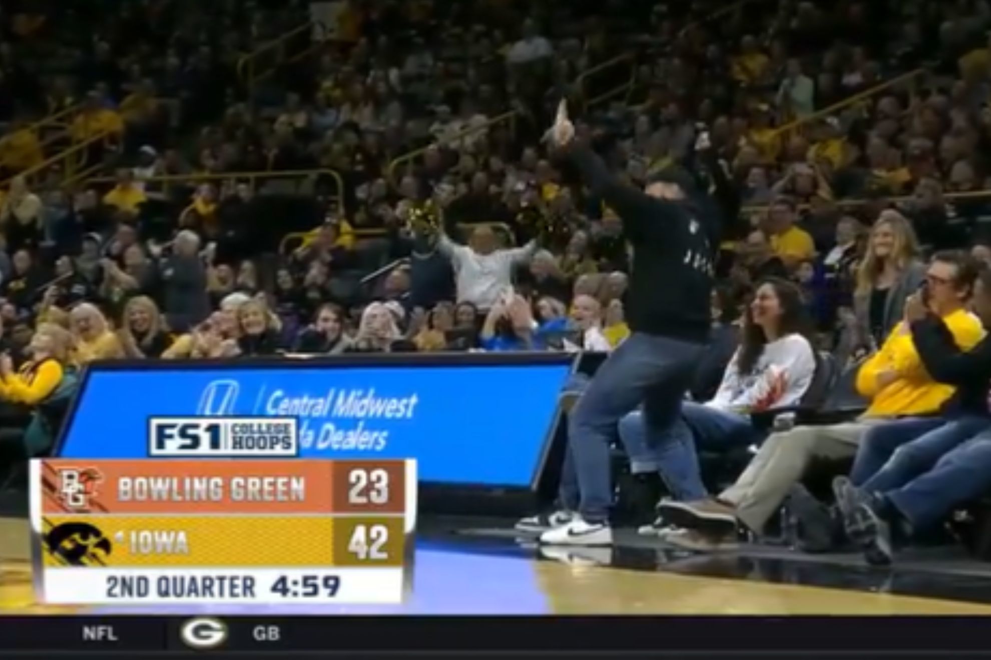Jason Sudeikis gives in to Iowa crowd and does the Ted Lasso dance by Sue Bird