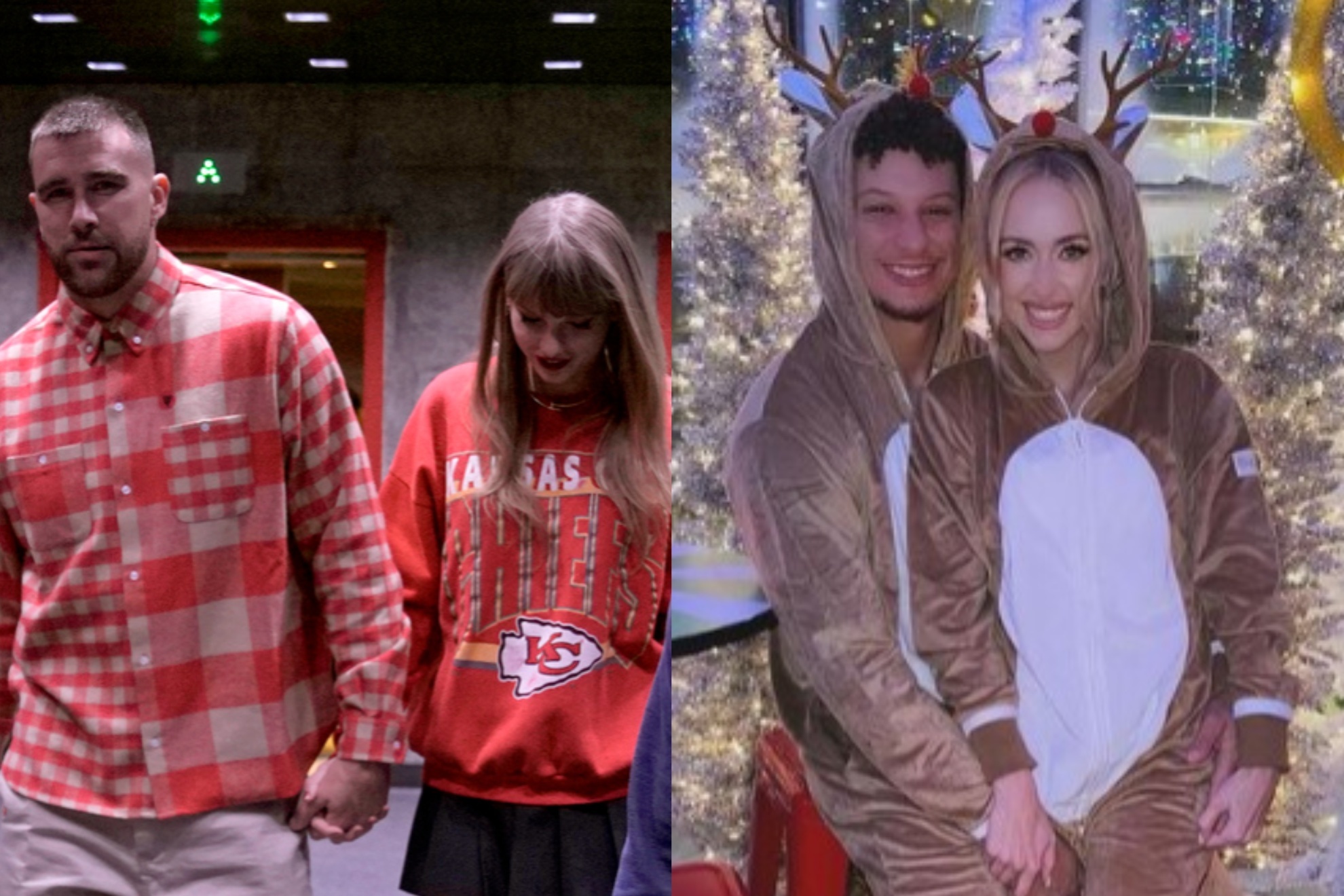 Taylor Swift and Travis Kelce were seen at a recent Christmas Party with the Mahomes