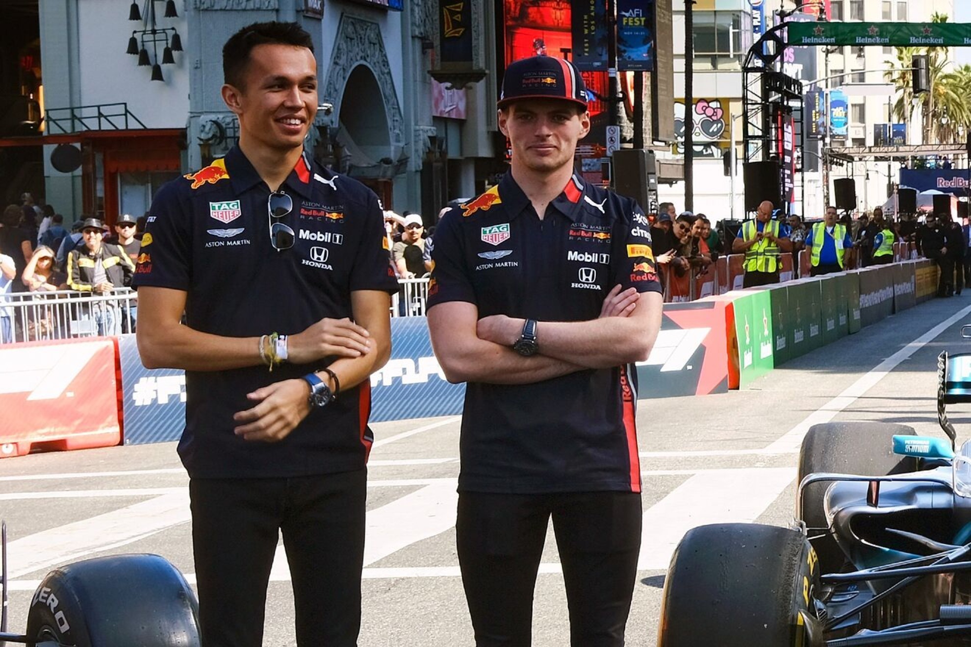 Alex Albon (left) and Max Verstappen were teammates at Red Bull a few years ago