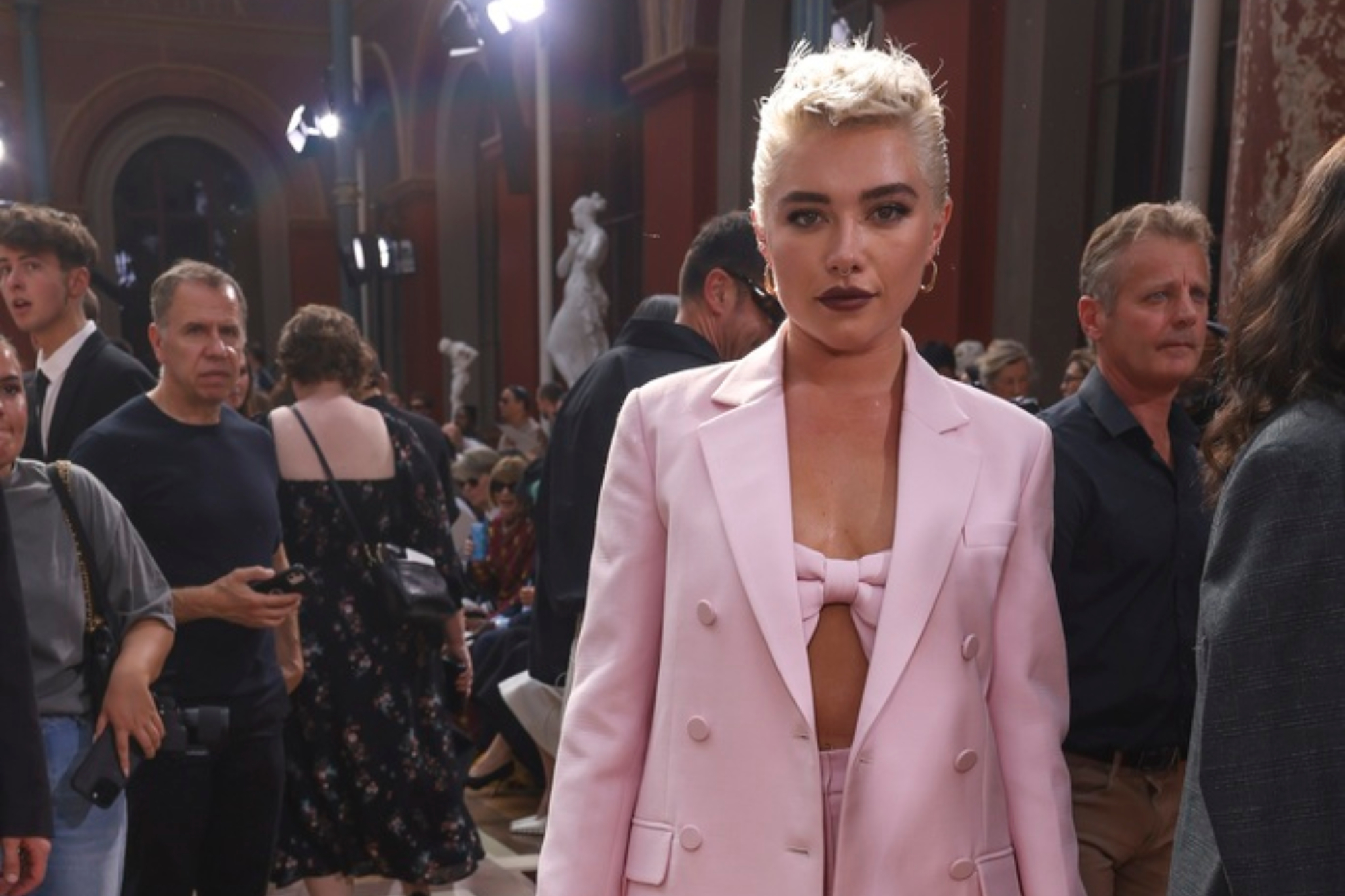 Florence Pugh gets hit in the eye with flying object at Dune: Part Two presentation
