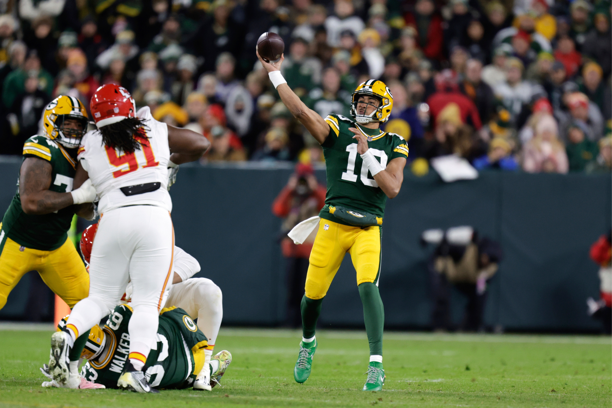 Jordan Love threw three more touchdown passes as the Packers upended the champs.