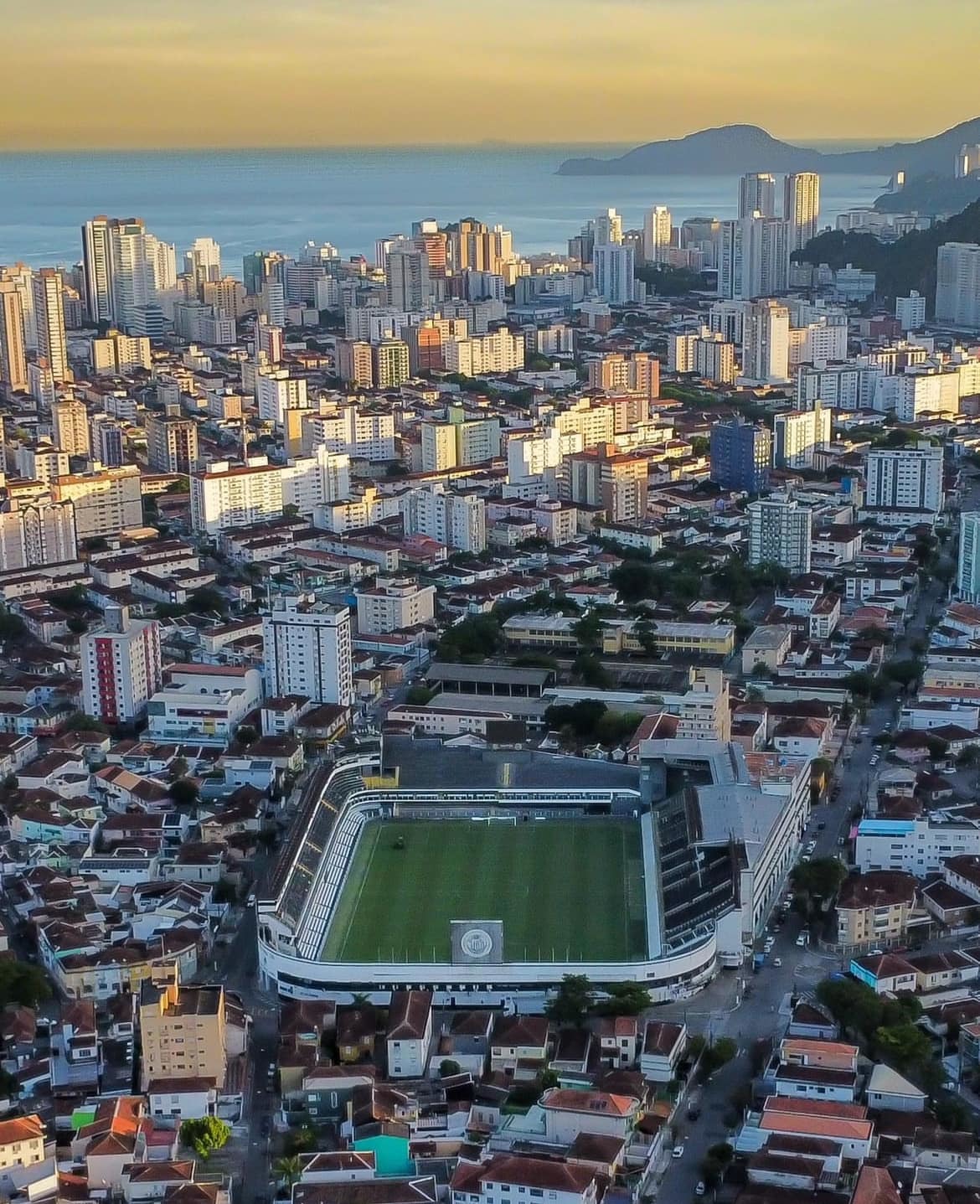 Imagen aérea del estadio Vila Belmiro.
