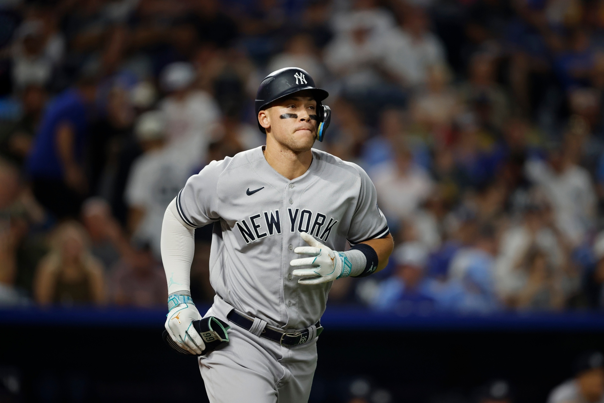 Aaron Judge playing for the Yankees