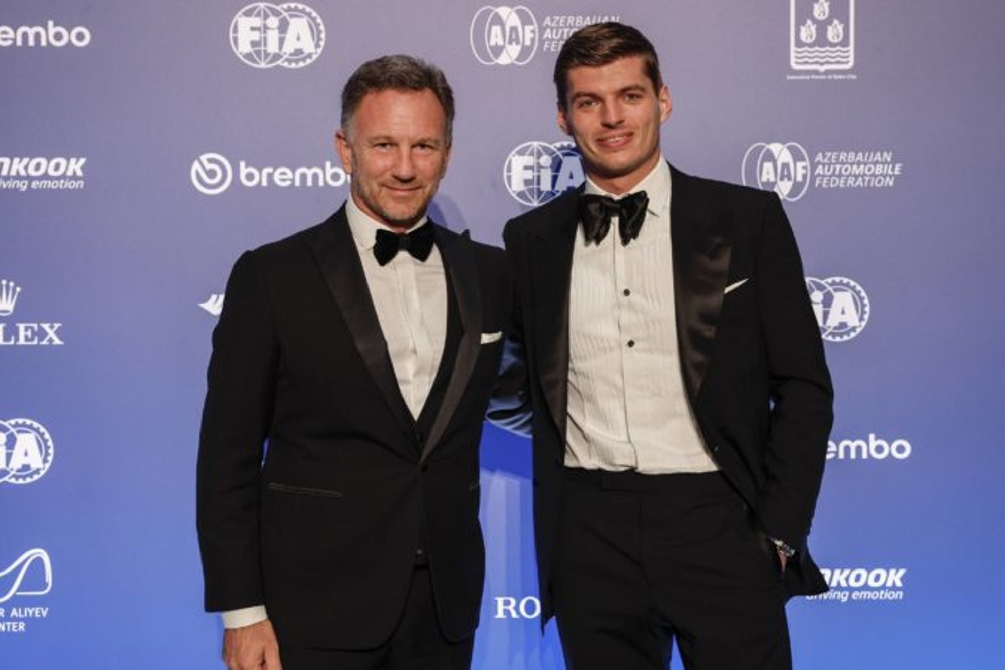 Honer y Verstappen, durante la rueda de prensa de la Gala FIA 2023.