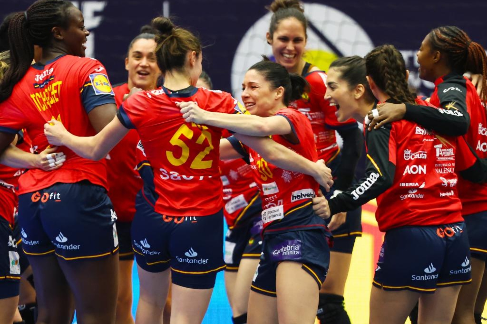 La selección femenina española, durante un partido del Mundial /