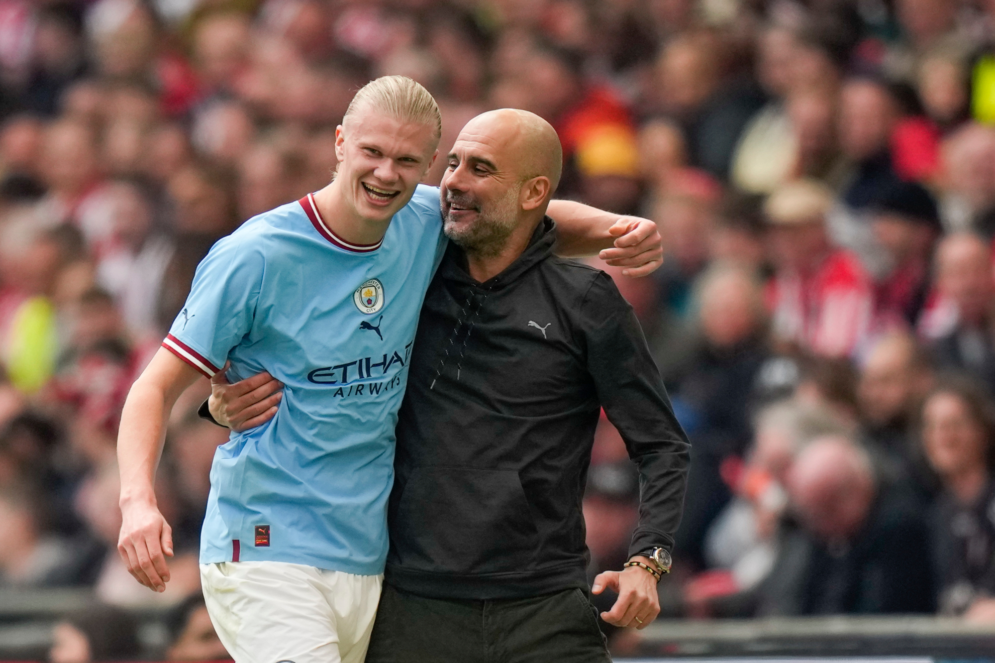 Haaland and Guardiola with Manchester City
